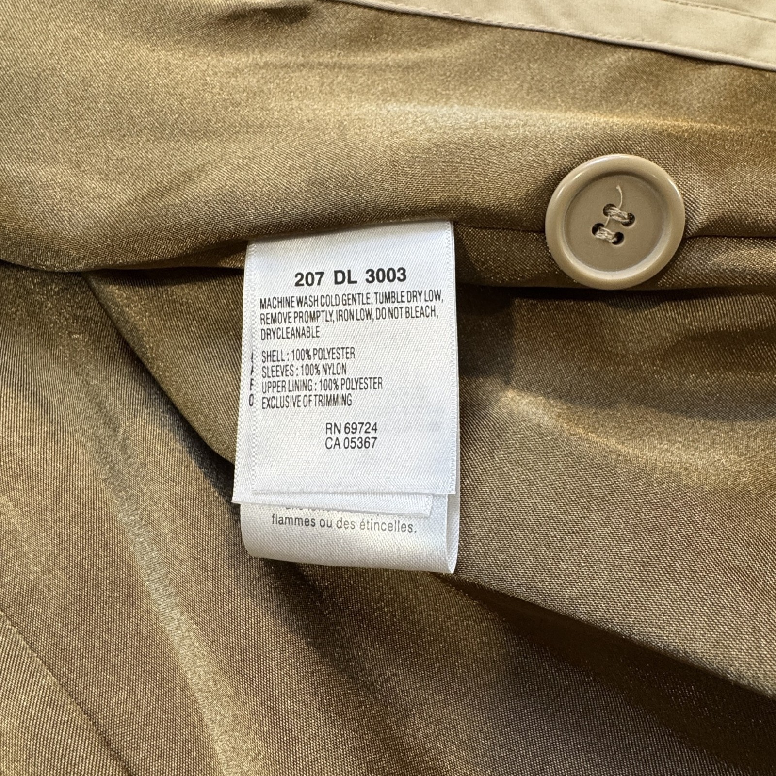 Towne Collection Womens Size L Khaki Trench Coat Belted Padded Shoulder NWT
