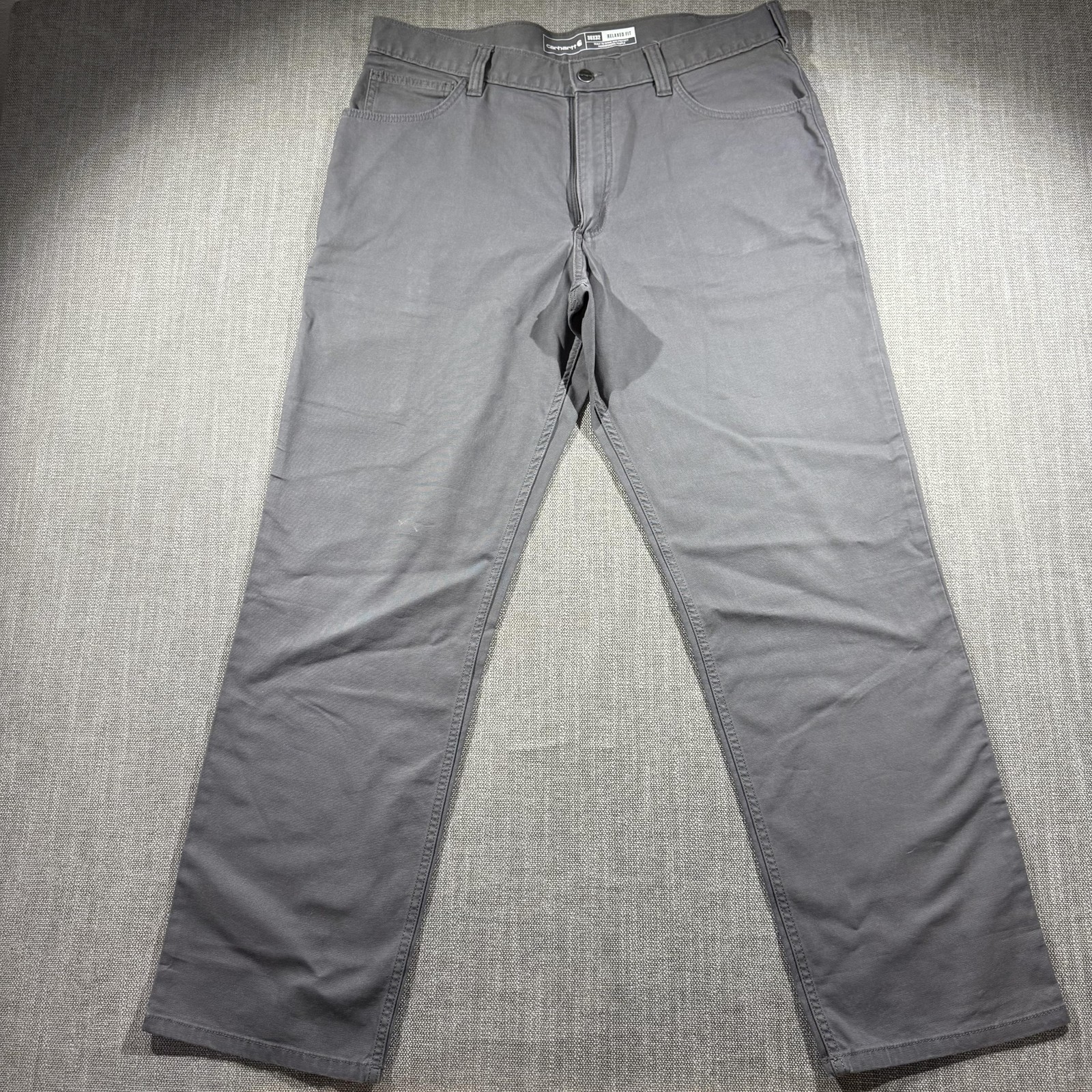 Carhartt Pants Mens 38×31 Gray Carpenter Workwear Relaxed Fit Straight Leg
