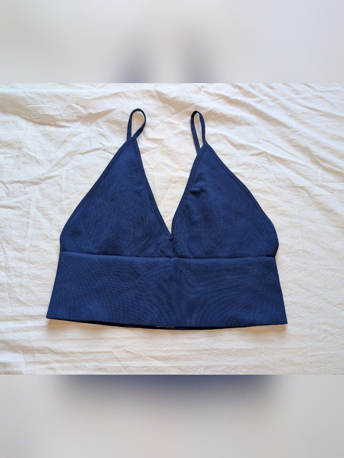 NWOT Free People Intimately Ribbed Longline Bralette Medium/Large Navy Blue