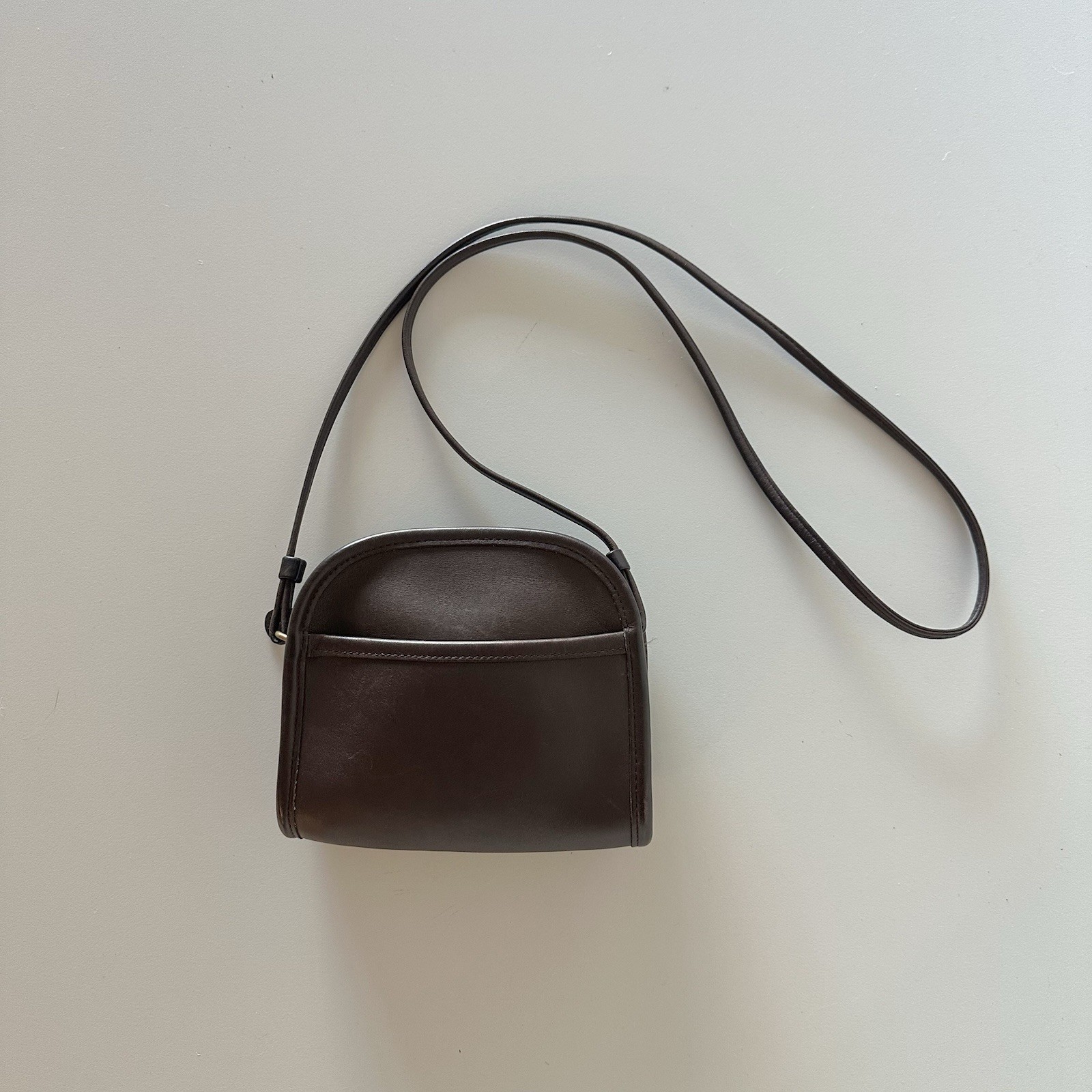 Vintage Rare Coach Abbie Crossbody 9017 Chocolate Brown Purse Mini Bag Leather