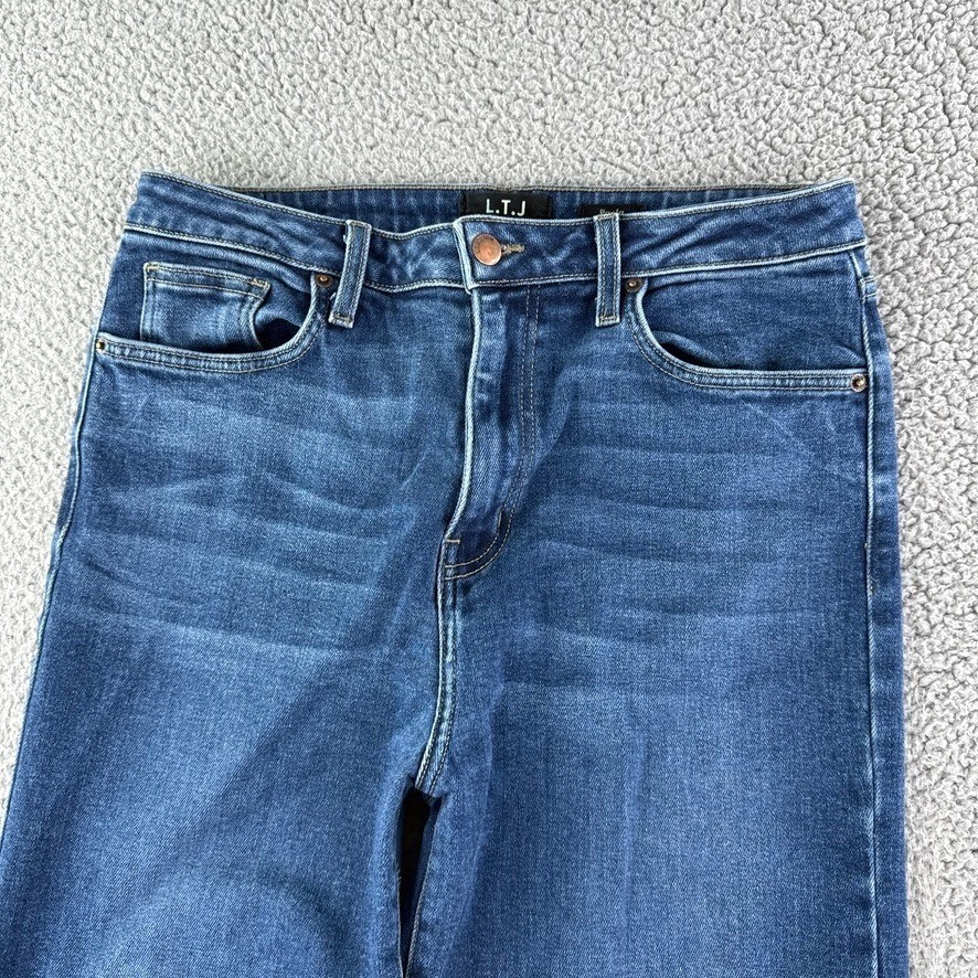 LTJ Denim Jeans Womens Size 31 Blue Paola Wide Leg High Rise Frayed Hem