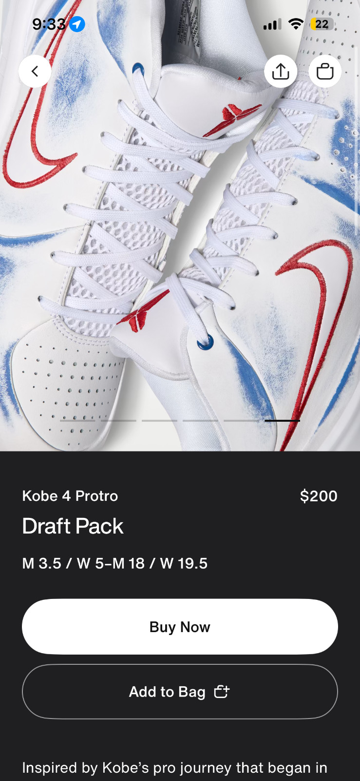 Nike Kobe 4 IV Draft Day Pack Size 10 SEALED 2026 IV6585-900 Ship Fast
