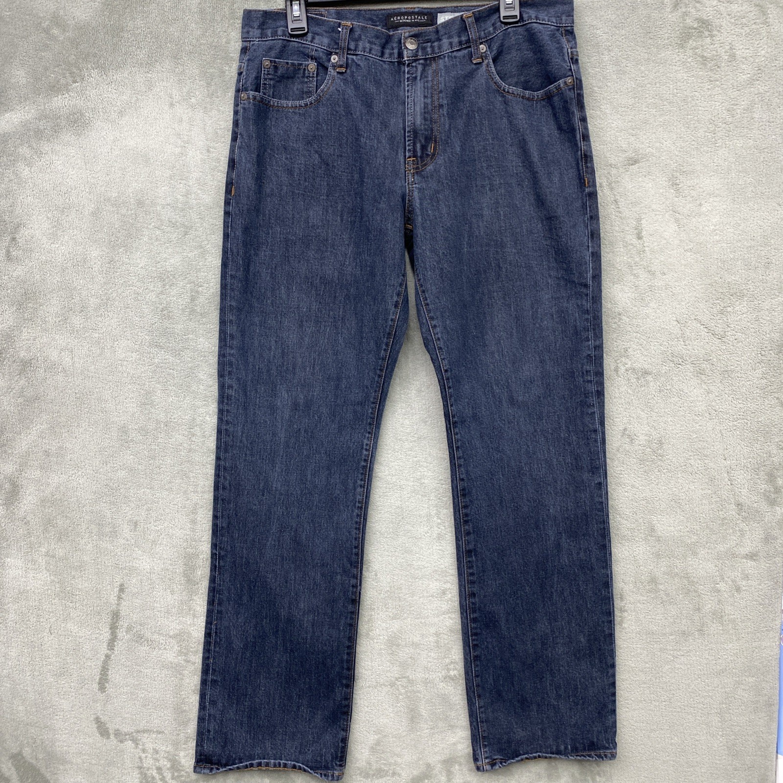 Aeropostale Designed in NYC Men’s 32×32 Straight Fit Dark Denim Jeans – Soft