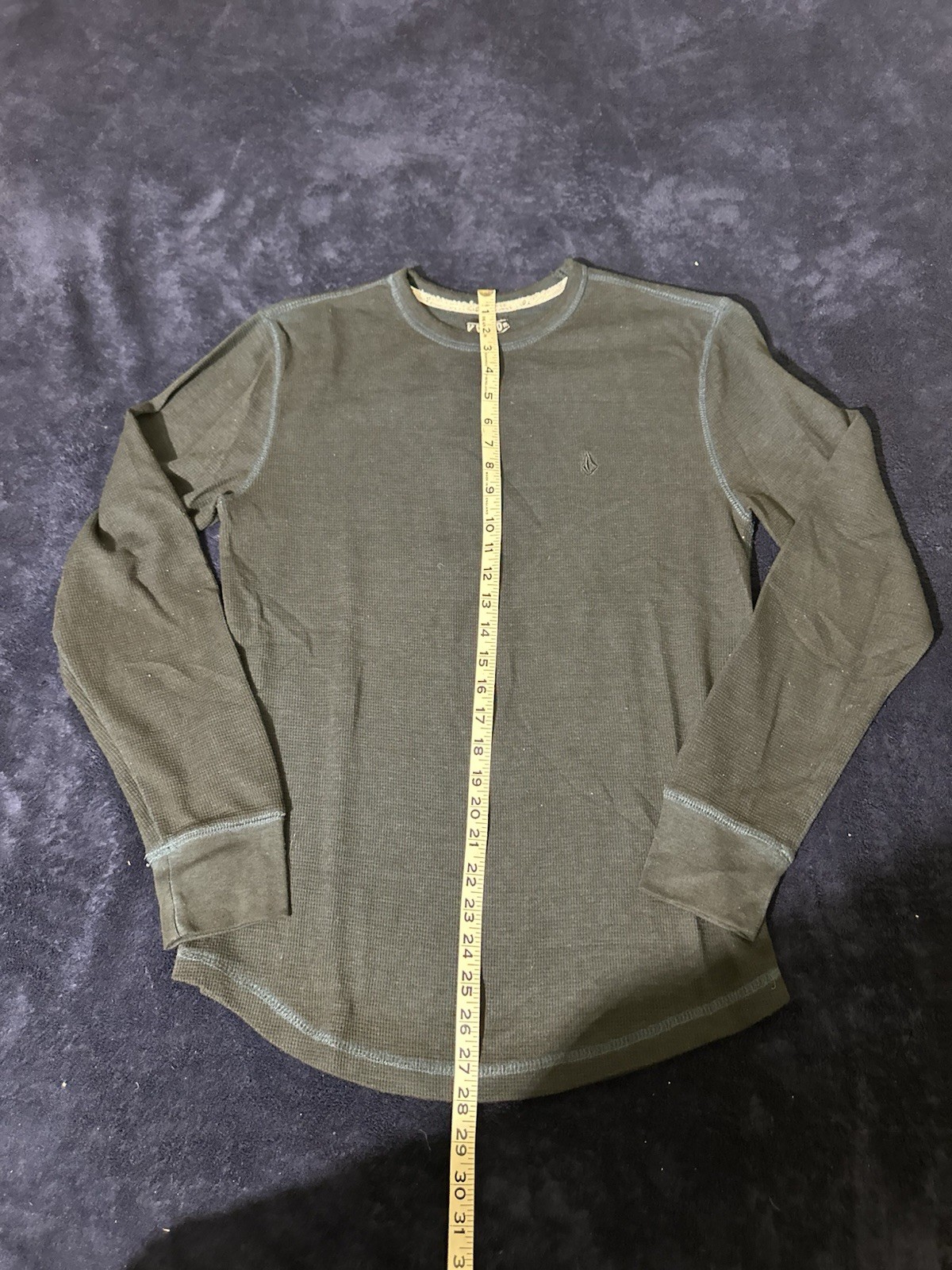 Volcom Green Thermal Long Sleeve Shirt Medium
