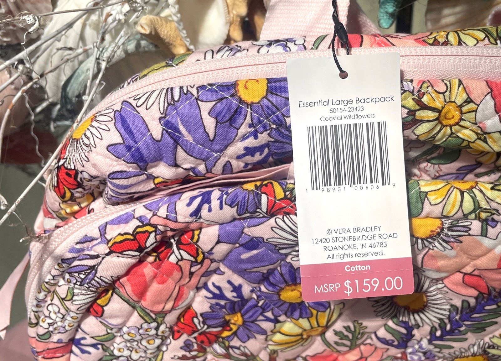 Vera Bradley Essential Large Backpack +Lunch Bunch Set COASTAL WILDFLOWERS NWT