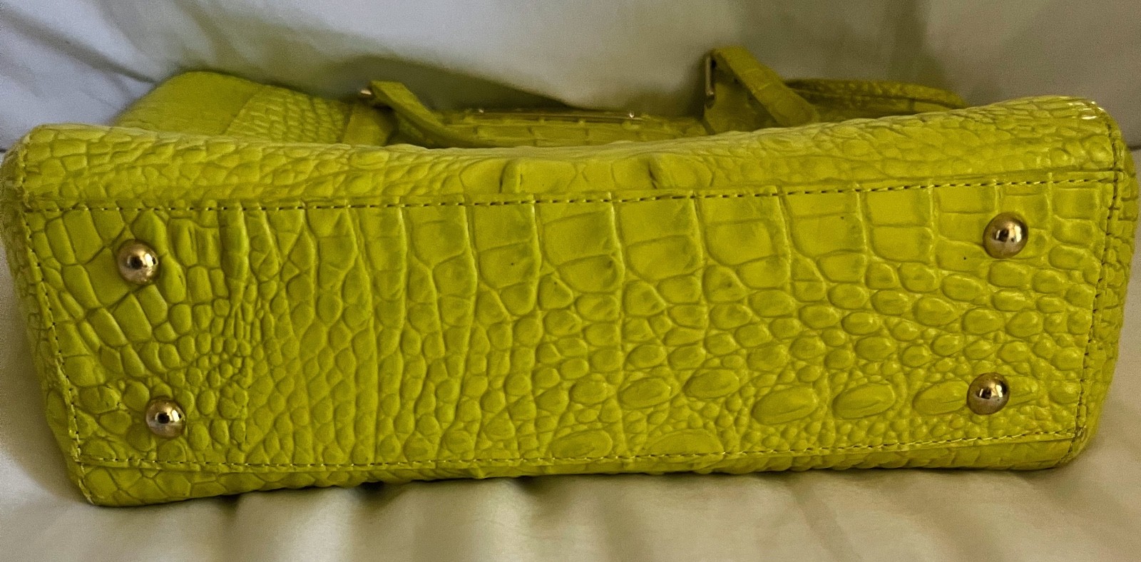 brahmin neon green tote/ handbag. plastic still on zippers