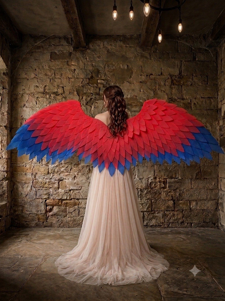 Red Angel Wings Costume Red Blue Angel Wings