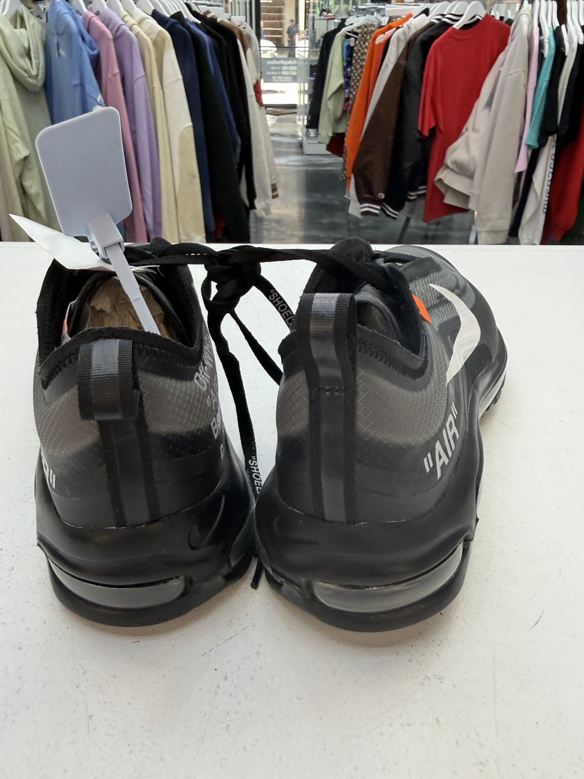 NIKE AIR MAX 97 OFF-WHITE BLACK WHITE CONE (AJ4585 001) Size 10.5 New
