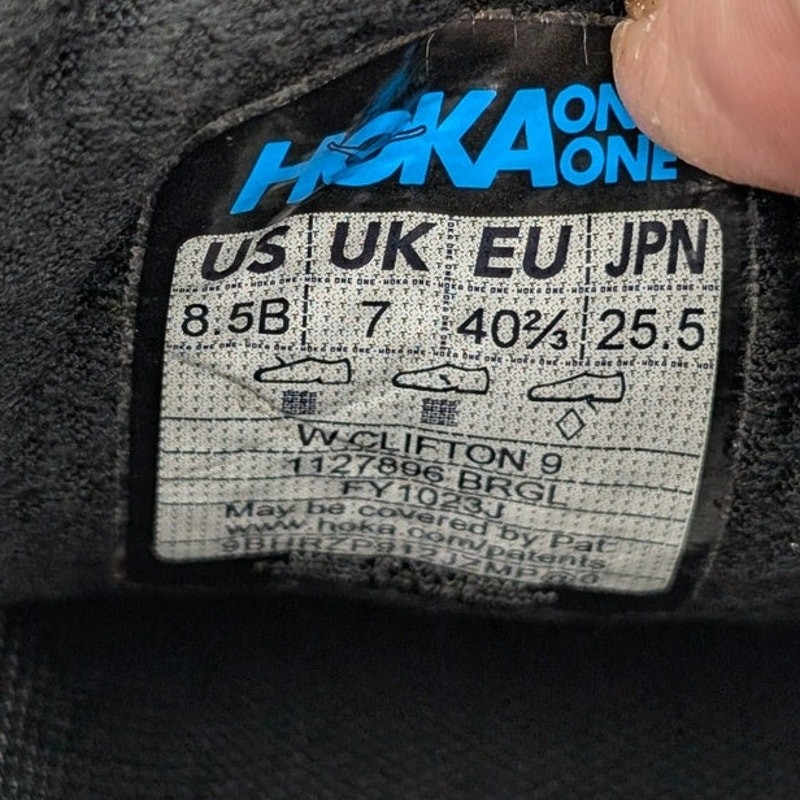 Hoka One One Clifton 9 Running Shoes Sneakers Women’s Black Size US8.5B EU40 2/3
