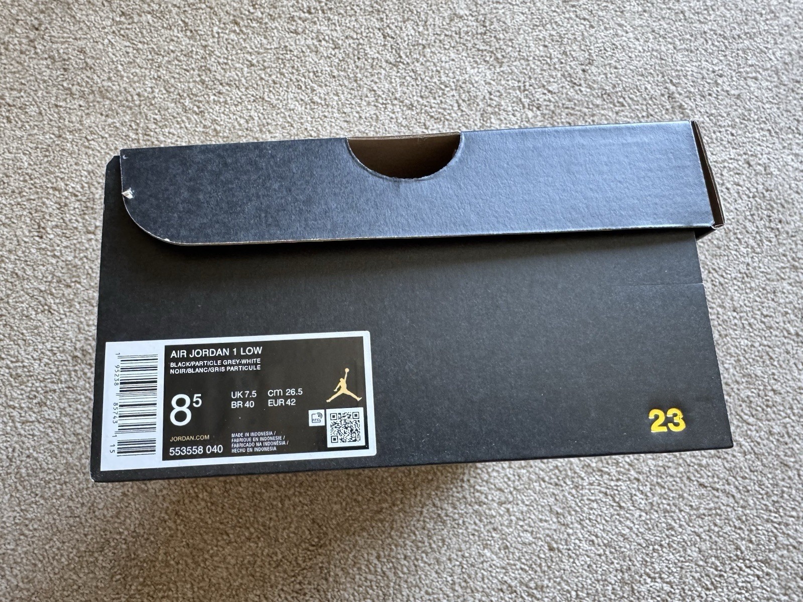 Size 8.5 – Air Jordan 1 Low Black Medium Grey