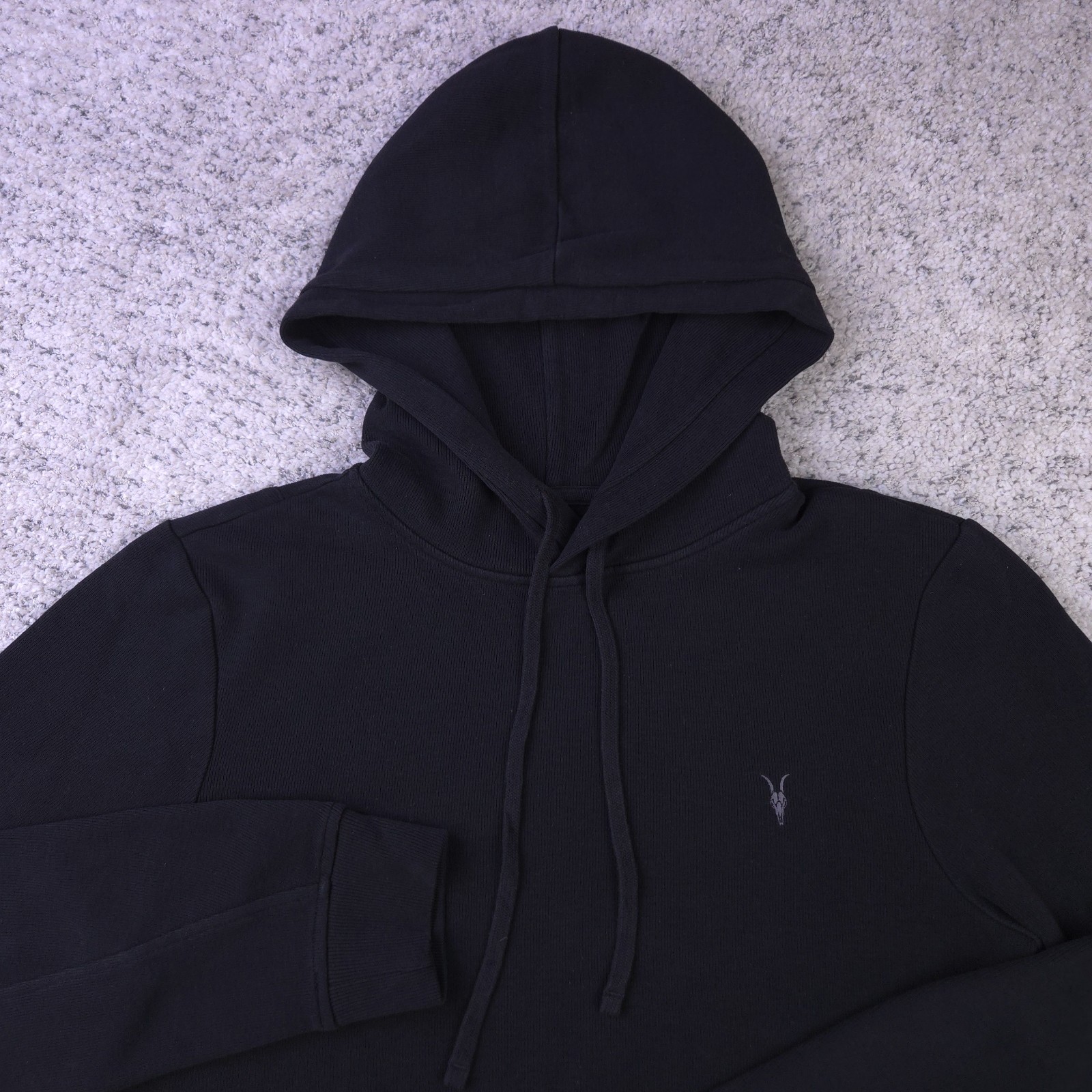 Allsaints Hoodie Mens XS Pullover Sweatshirt Theo Sweater Hooded Logo Black