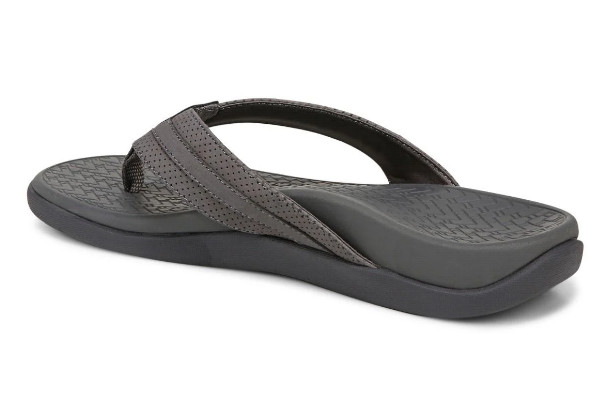 Vionic Men’s Tide II Toe Post Sandal, Charcoal
