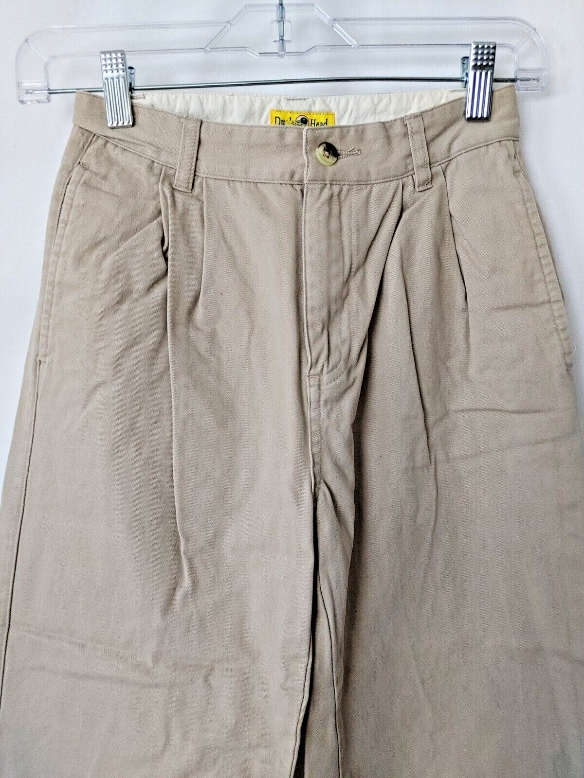 Duck Head Khaki Pants Pleat Front 100% Cotton 4 Pockets Beige Size 10 #15222