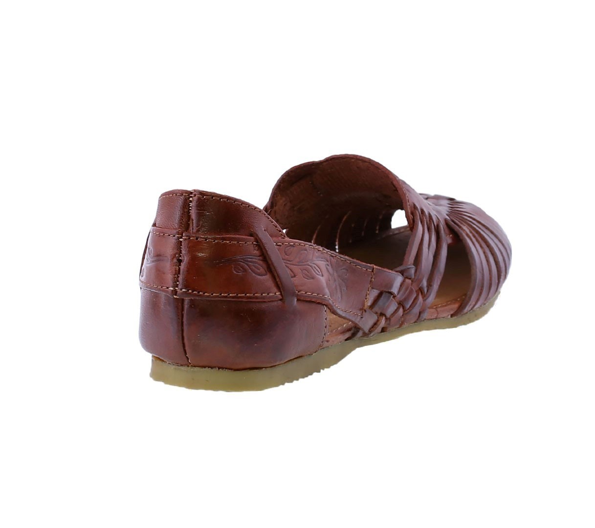 Womens Sandal Authentic Mexican Huarache Woven Leather Slip On Cognac Brown #110