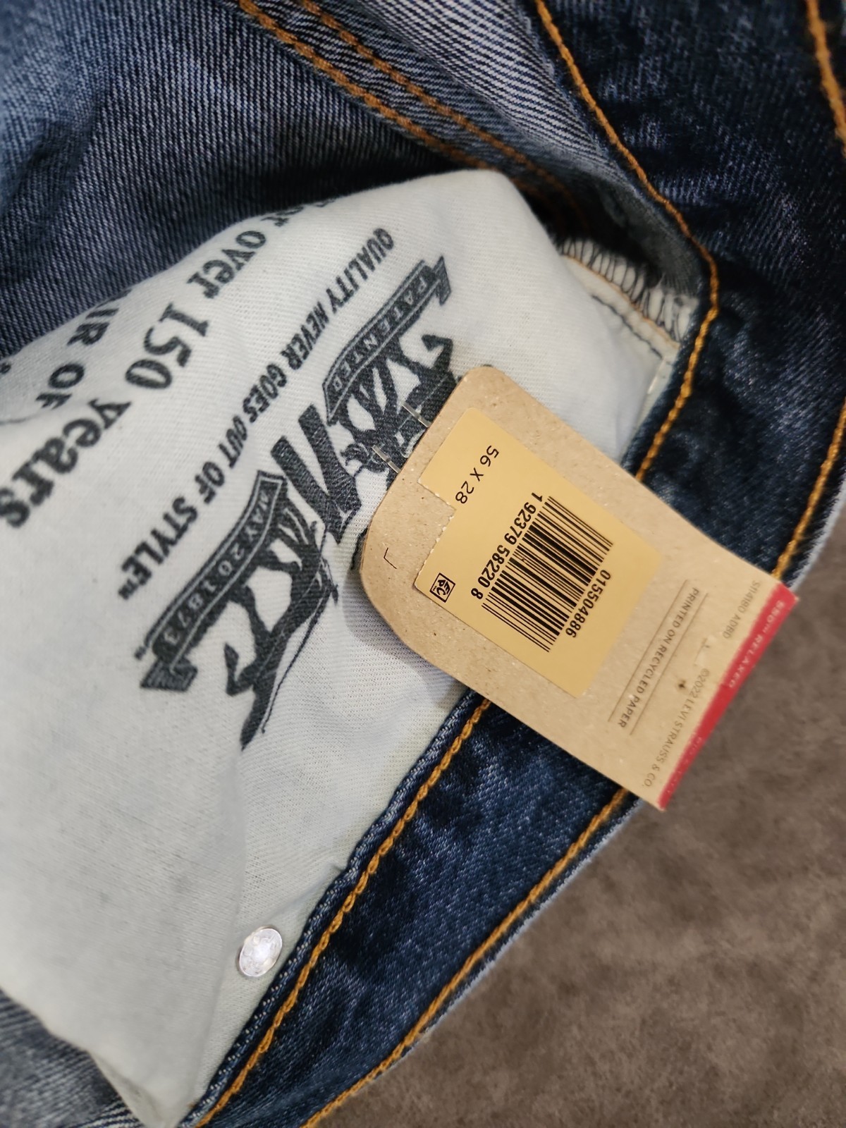 NWT Men 56×28 Levi’s 550 Relaxed Fit Jeans Big & Tall Sizes Blue Denim