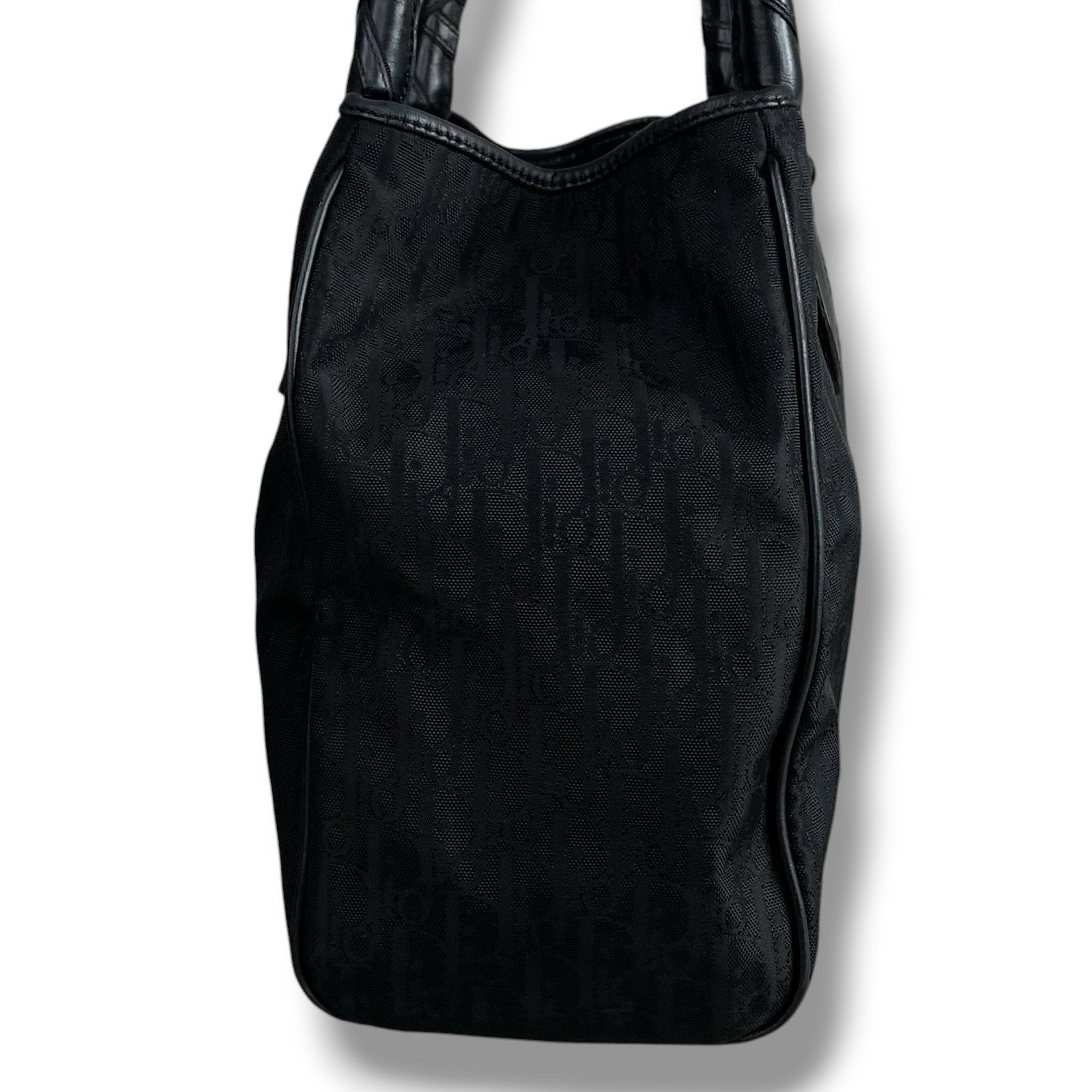 Christian Dior Lovely Trotter Tote Handbag Canvas Nylon Logo hardware Vintage
