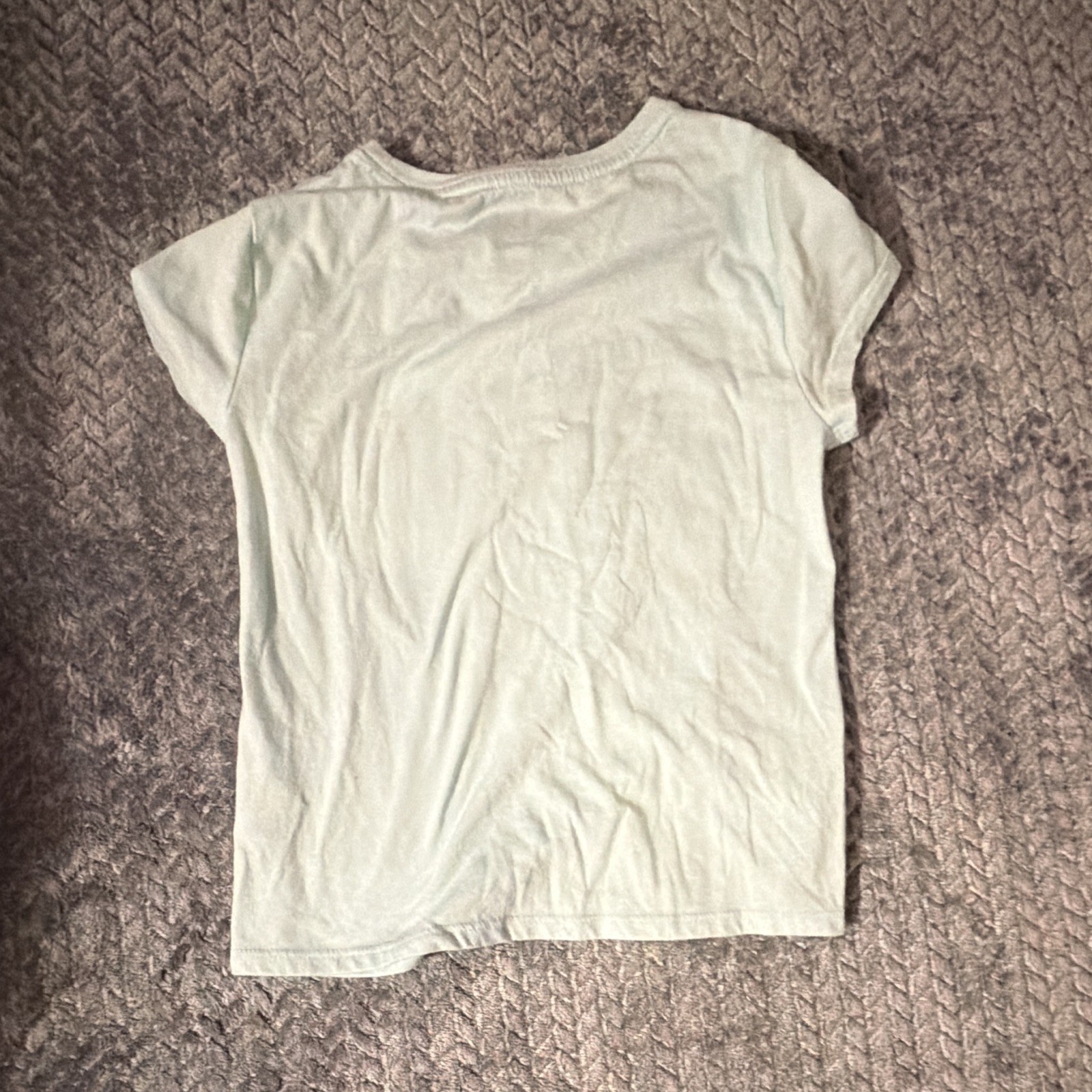 Wonder Nation Girls M (8) Light Blue Solid Crew Neck Short Sleeve Pullover Tee