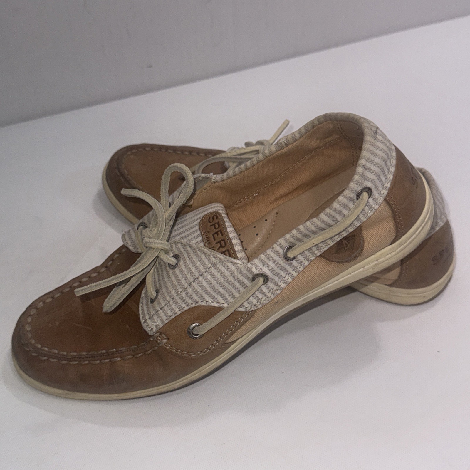 Sperry TOP-SIDER Leather Mesh Boat Old Money Classic Shoes Non-Skid Women’s 9.5