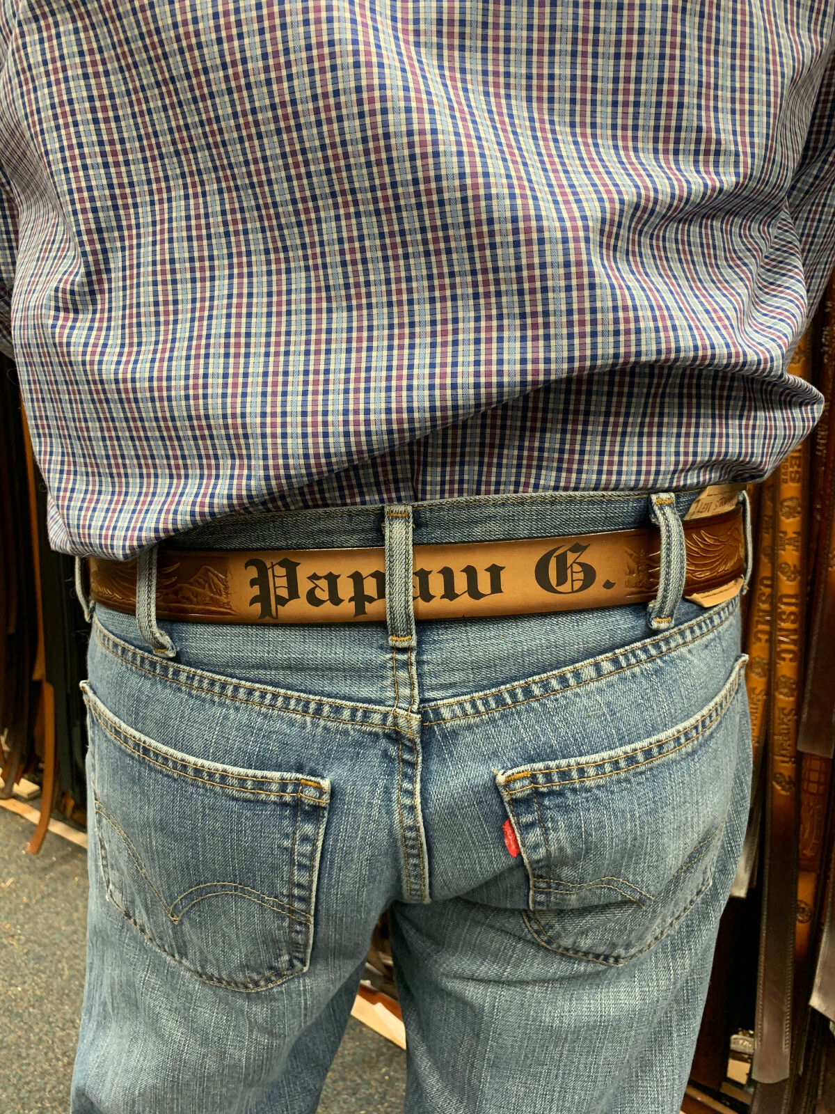 Name Belt – Farming Embossed Leather Belt Engraved for Men and Women Made in USA