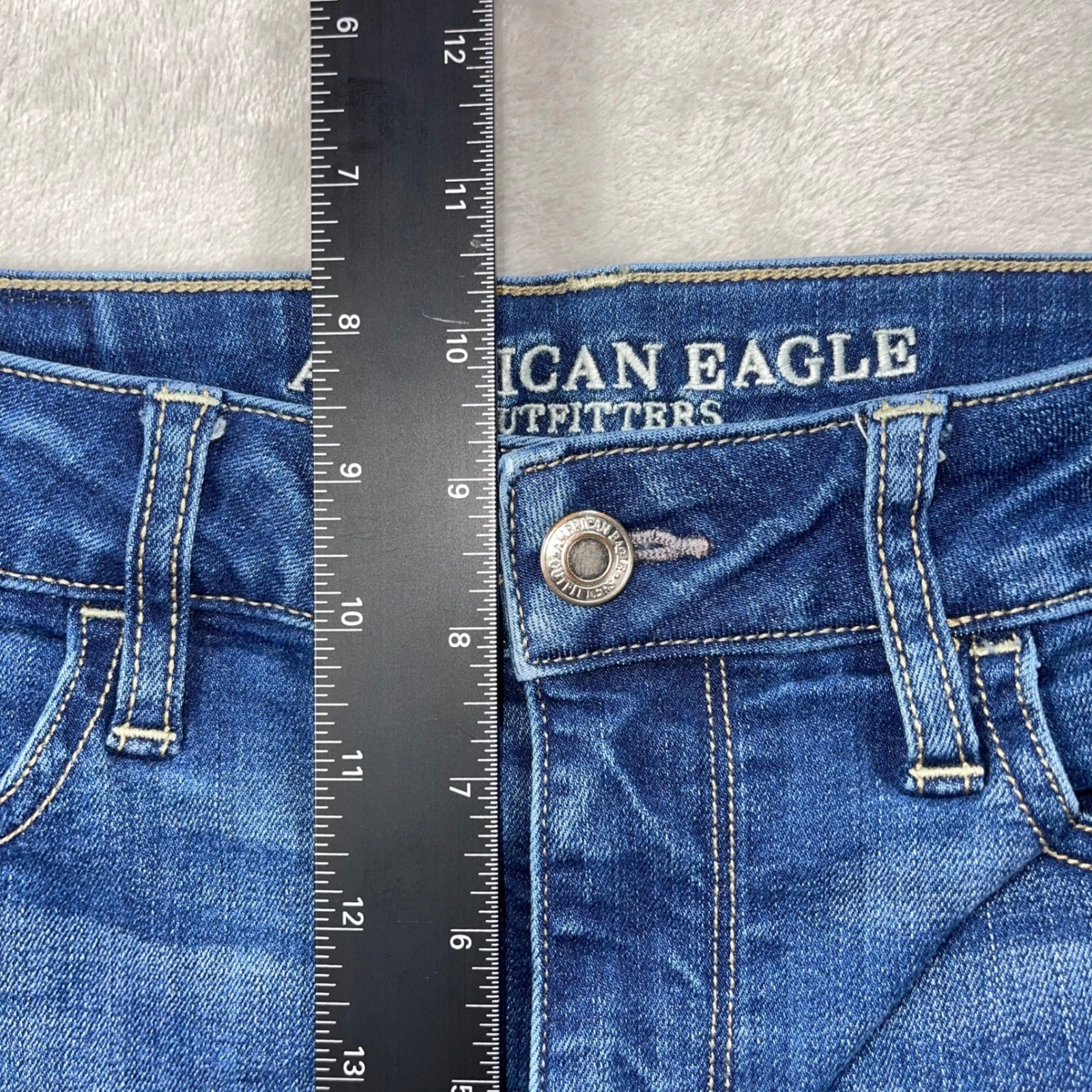 American Eagle Jeans Women 0 Long Super High Rise Jeggings Skinny Blue