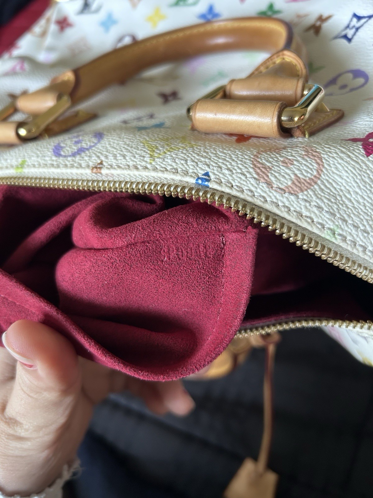 Louis Vuitton Takashi MurakamiWhite Multicolor Speedy 30Handbag Purse Tote