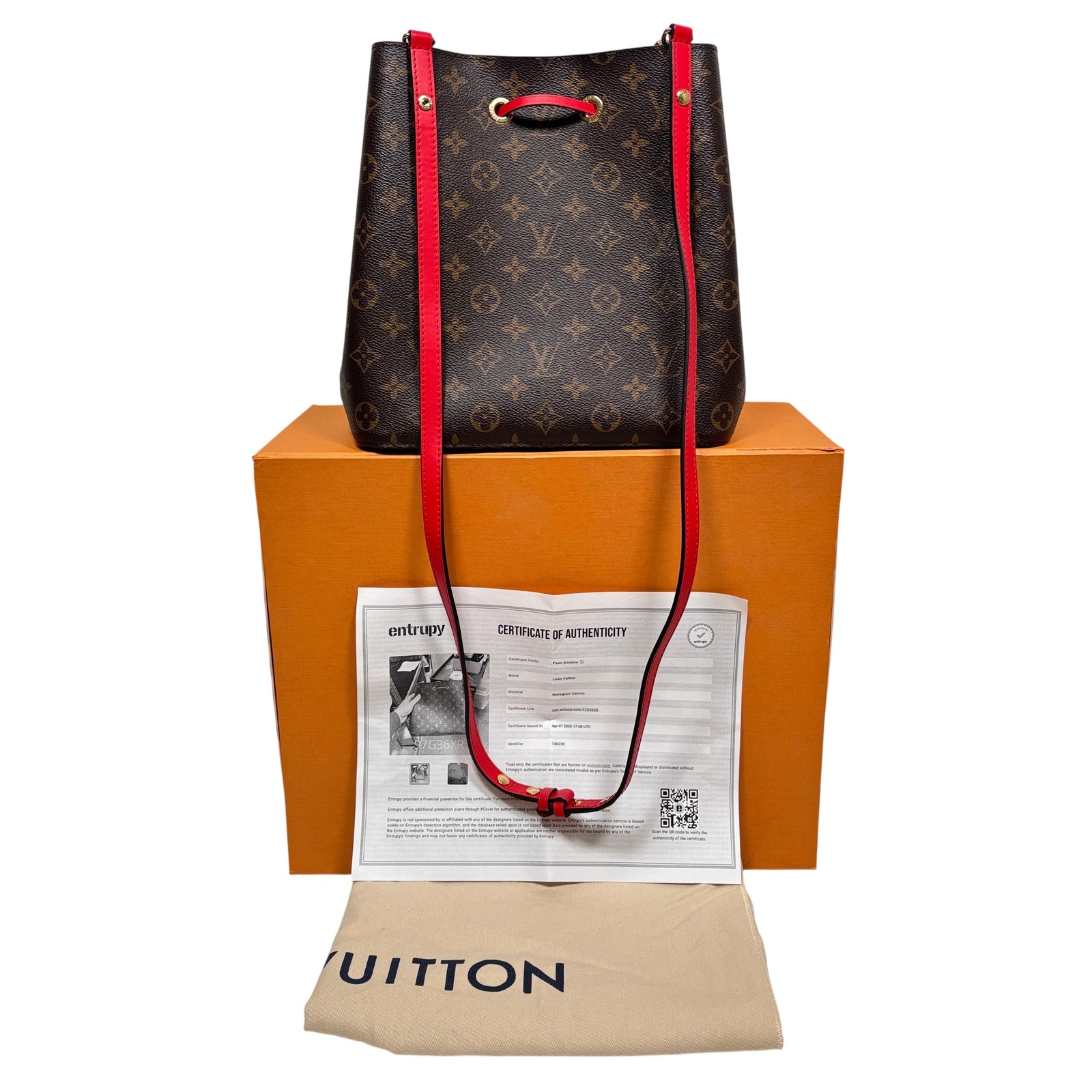 Louis Vuitton NéoNoé MM M44887 Monogram Canvas Bucket Bag – 10.2″ x 10.2″ x 6.9″