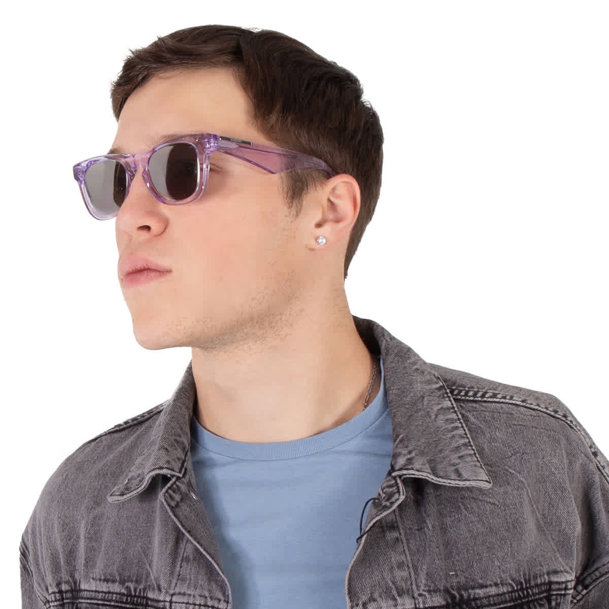 Burberry Light Grey Mirror Silver Square Men’s Sunglasses BE4426 40956G 50
