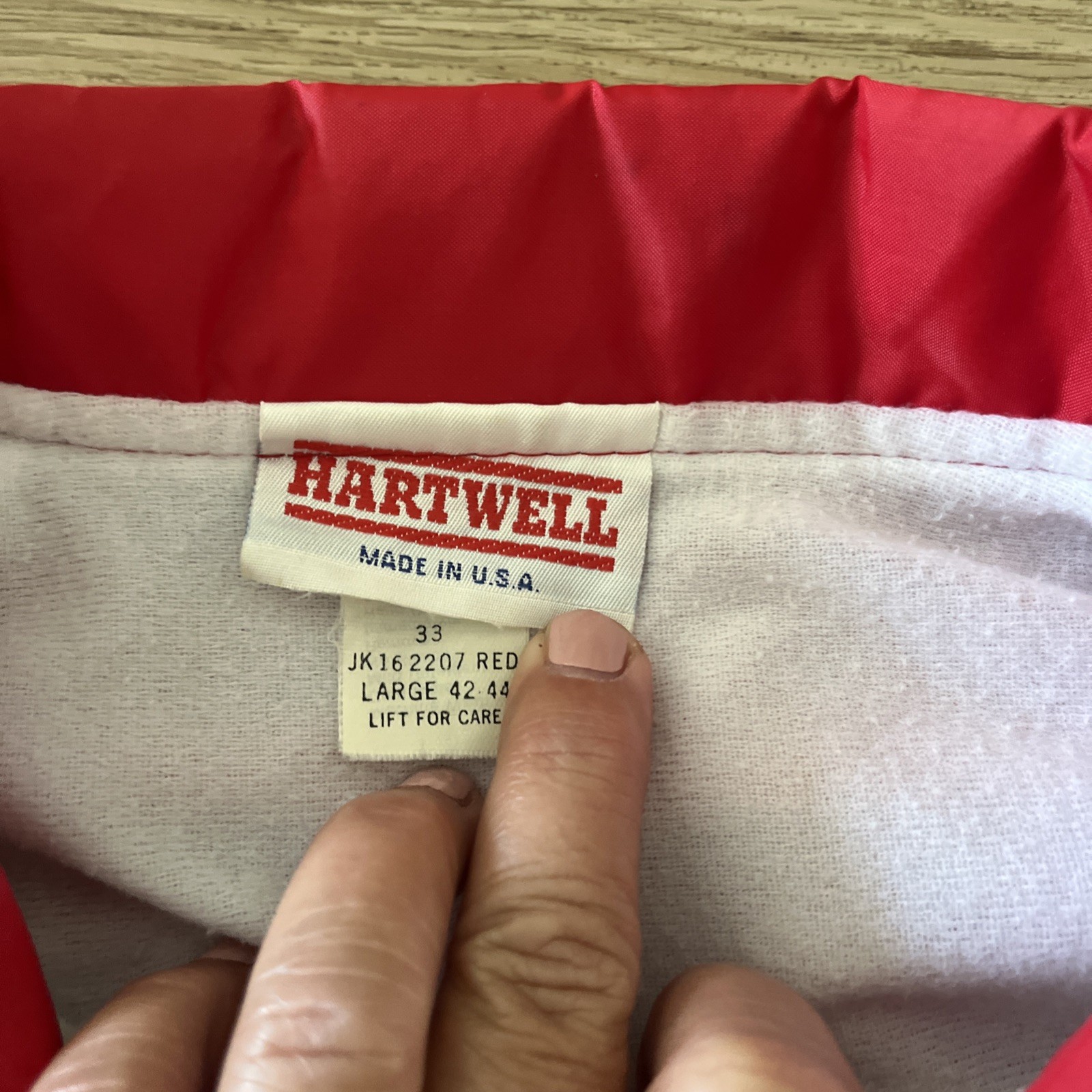Vintage Hartwell Windbreaker Jacket Mens Large Red Nylon Snap 80s Track Athletic