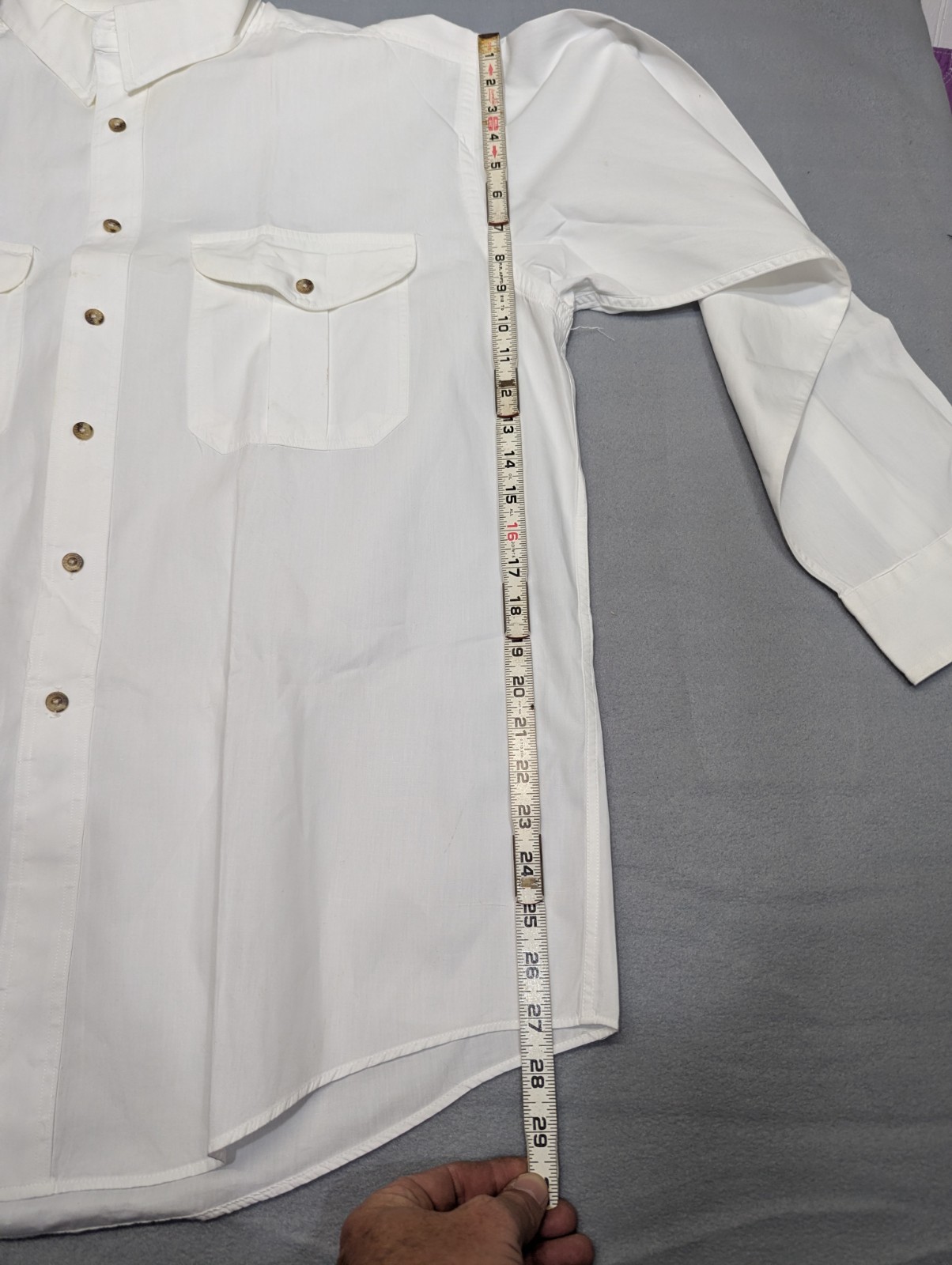 Vintage CC Filson Shirt Mens XL Button Up White Pockets Long Sleeve USA Made