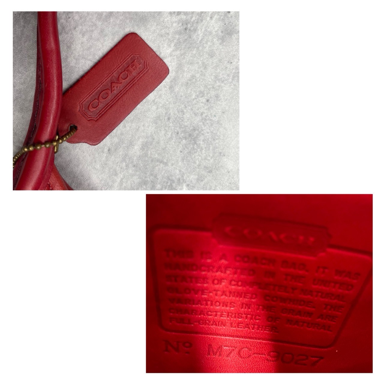 COACH 9027 handbag Ergo leather Vintage red rare