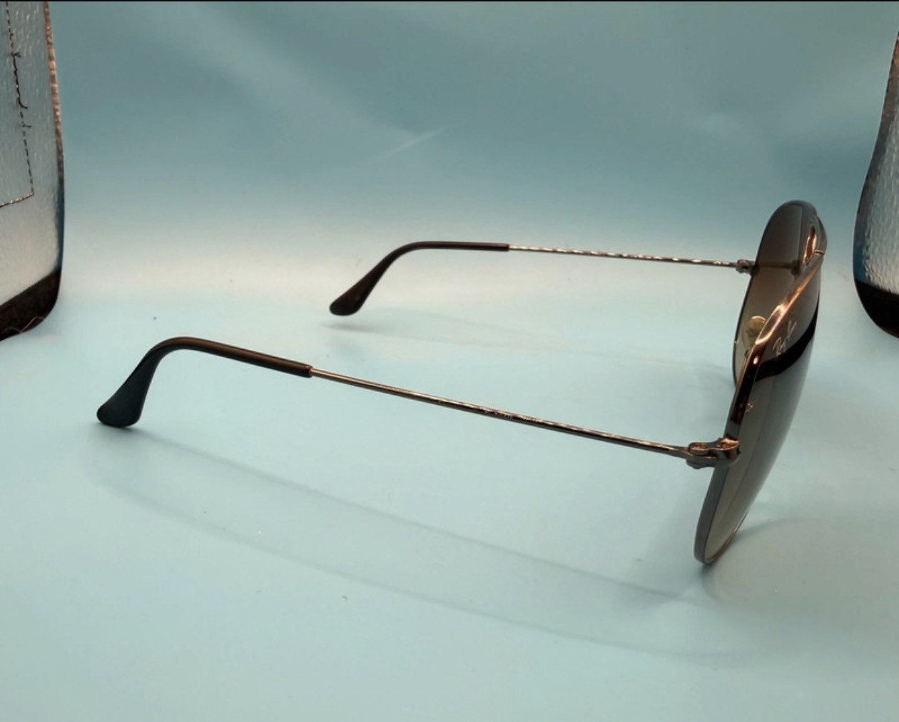 Ray-Ban Aviator Sunglasses RB3025 002/51 Black Brown Gradient Glass 55mm w/case