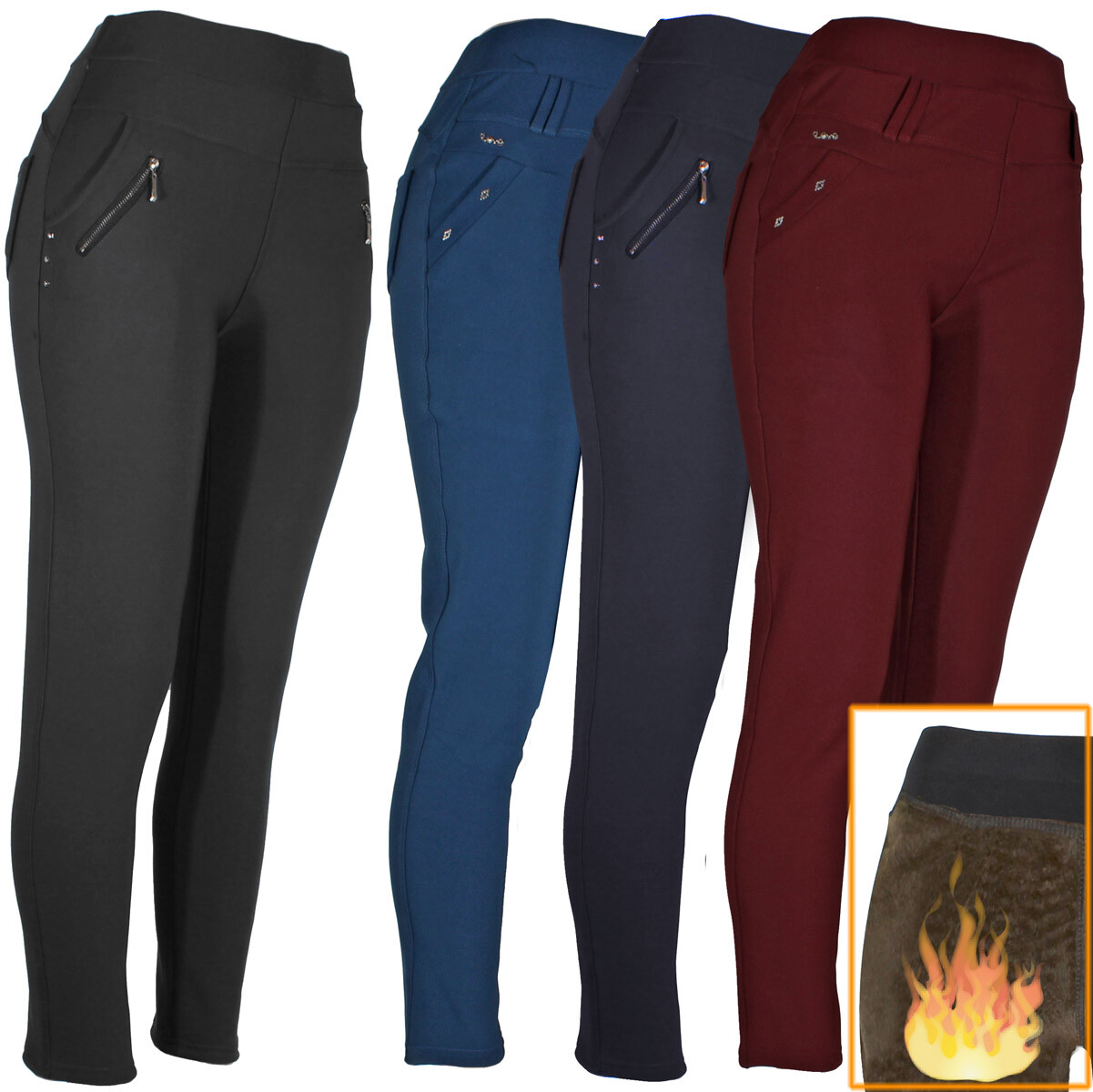 Women’s Winter Pants Warm Fleece Fur Lined Stretch Thermal Dressy leggings
