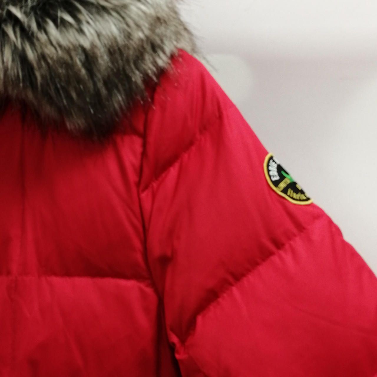 EDDIE BAUER Boa Hooded Down Jacket Red PL Immaculate Used