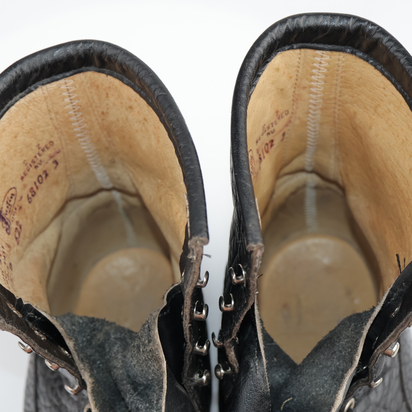 VTG Justin Mens Bullhide Western Roper Boots Size 12 D Black Leather Kiltie USA