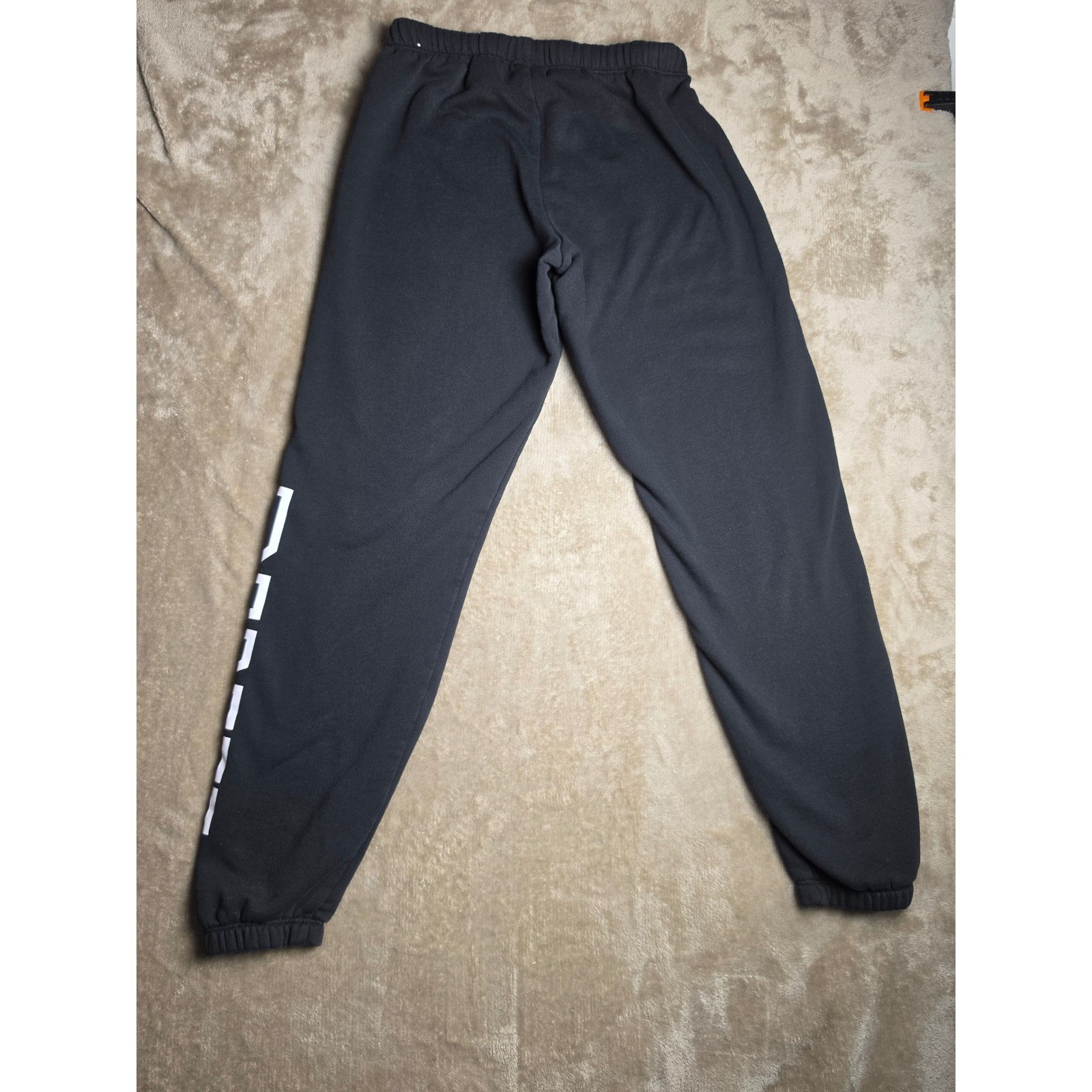 Victorias Secret PINK Womens Small Black Logo Jogger Sweatpants Fleece Lounge