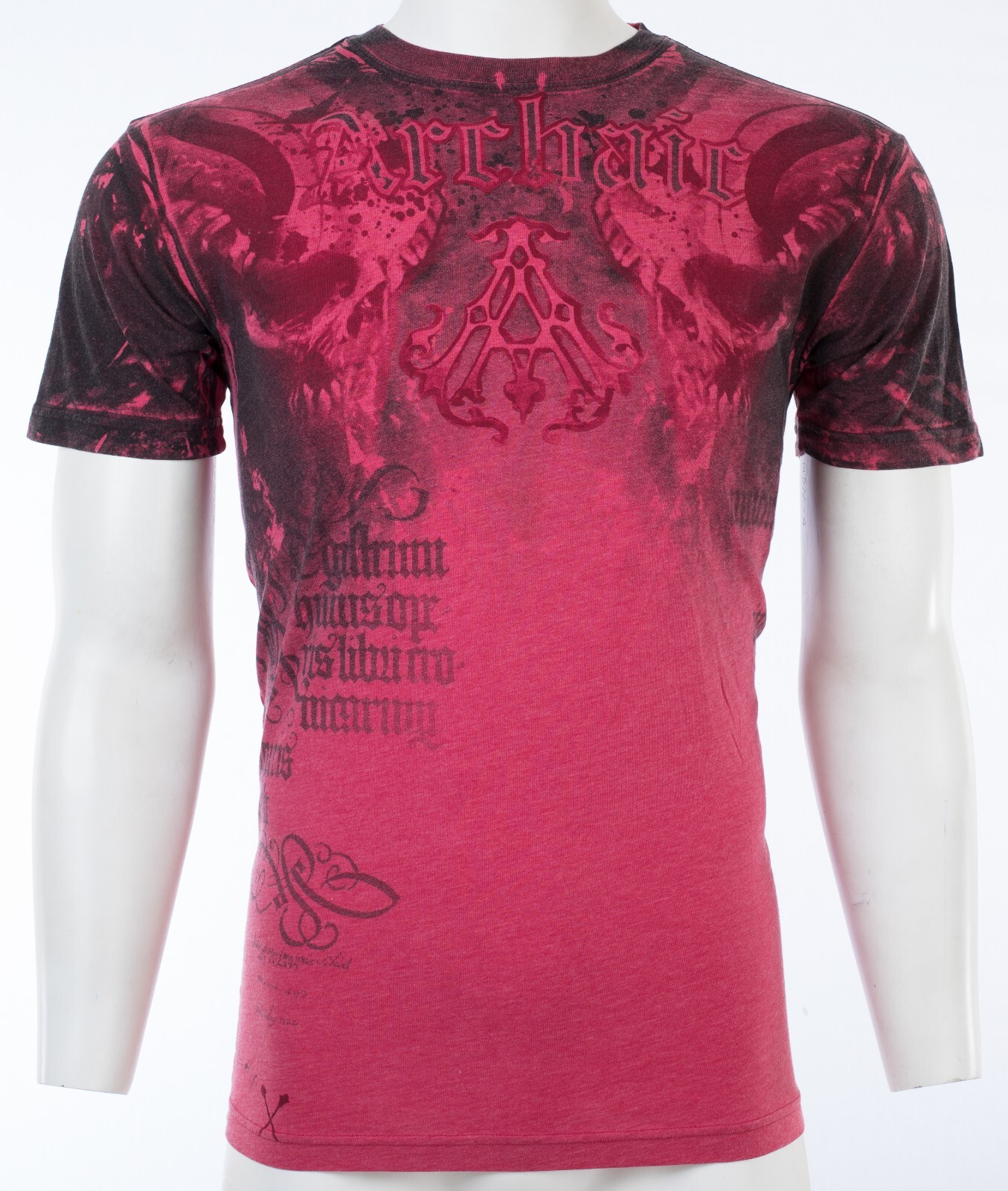 ARCHAIC by AFFLICTION Red NIGHTWATCHER Short Sleeve Slim Fit Y2K T-shirt NWT