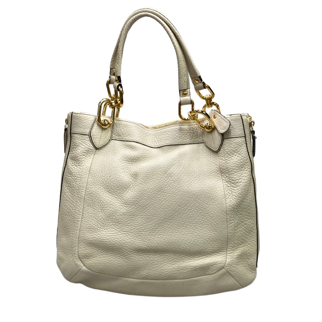 Coach Leather Tote Bag 18278 Beige Size: W:12.6 × H: 13.8 in.