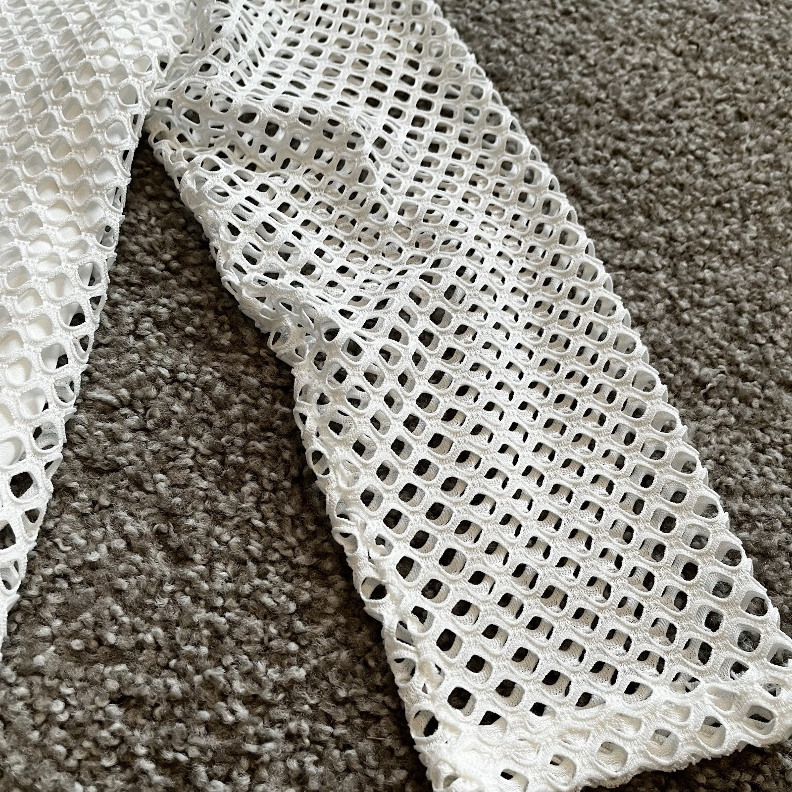 Crochet Lace Ruffle Top M White Cottagecore Lagenlook Boho Feminine 3/4 Sleeve