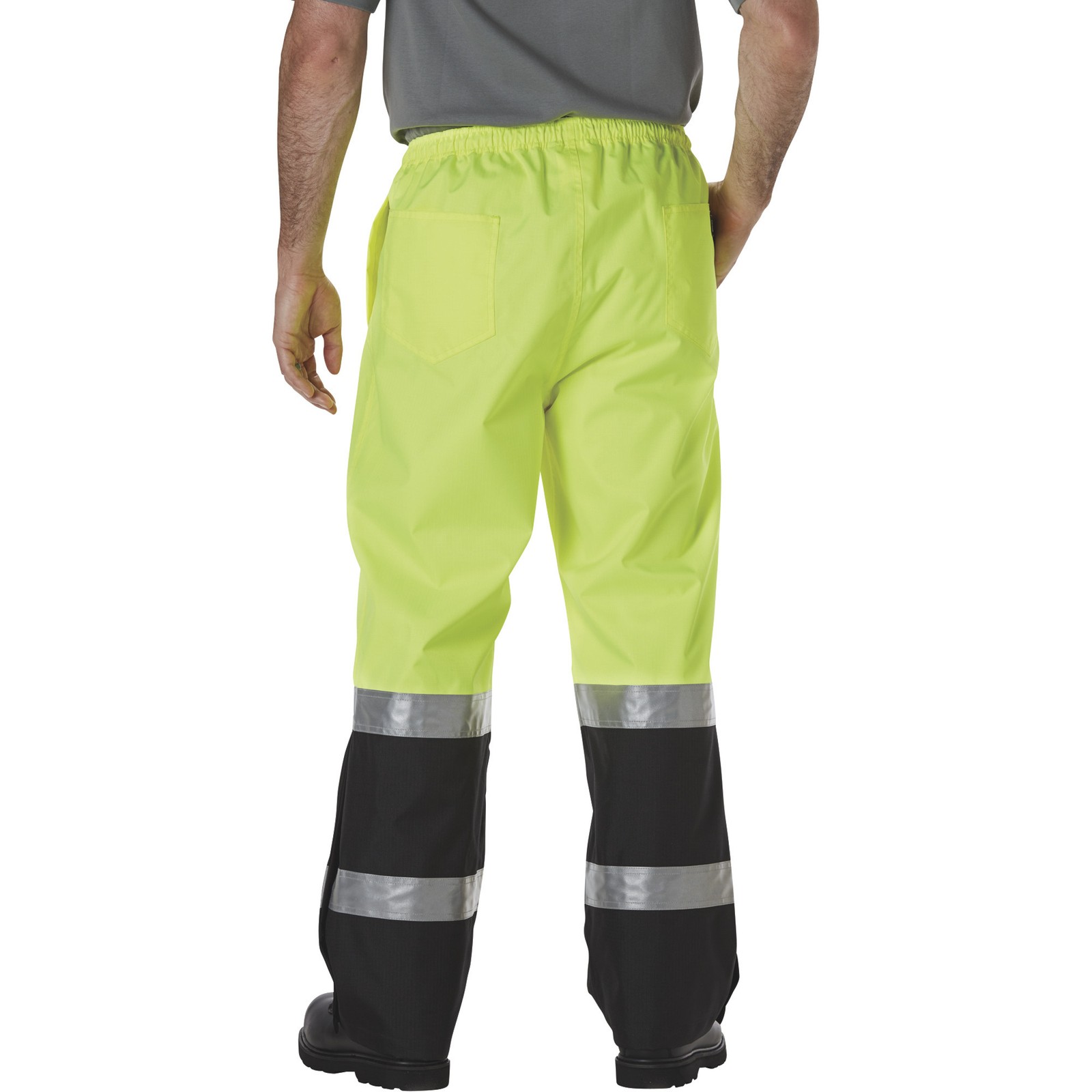 Gravel Gear HV Men’s Type E High Visibility 300 Denier Ripstop Rain Pants,