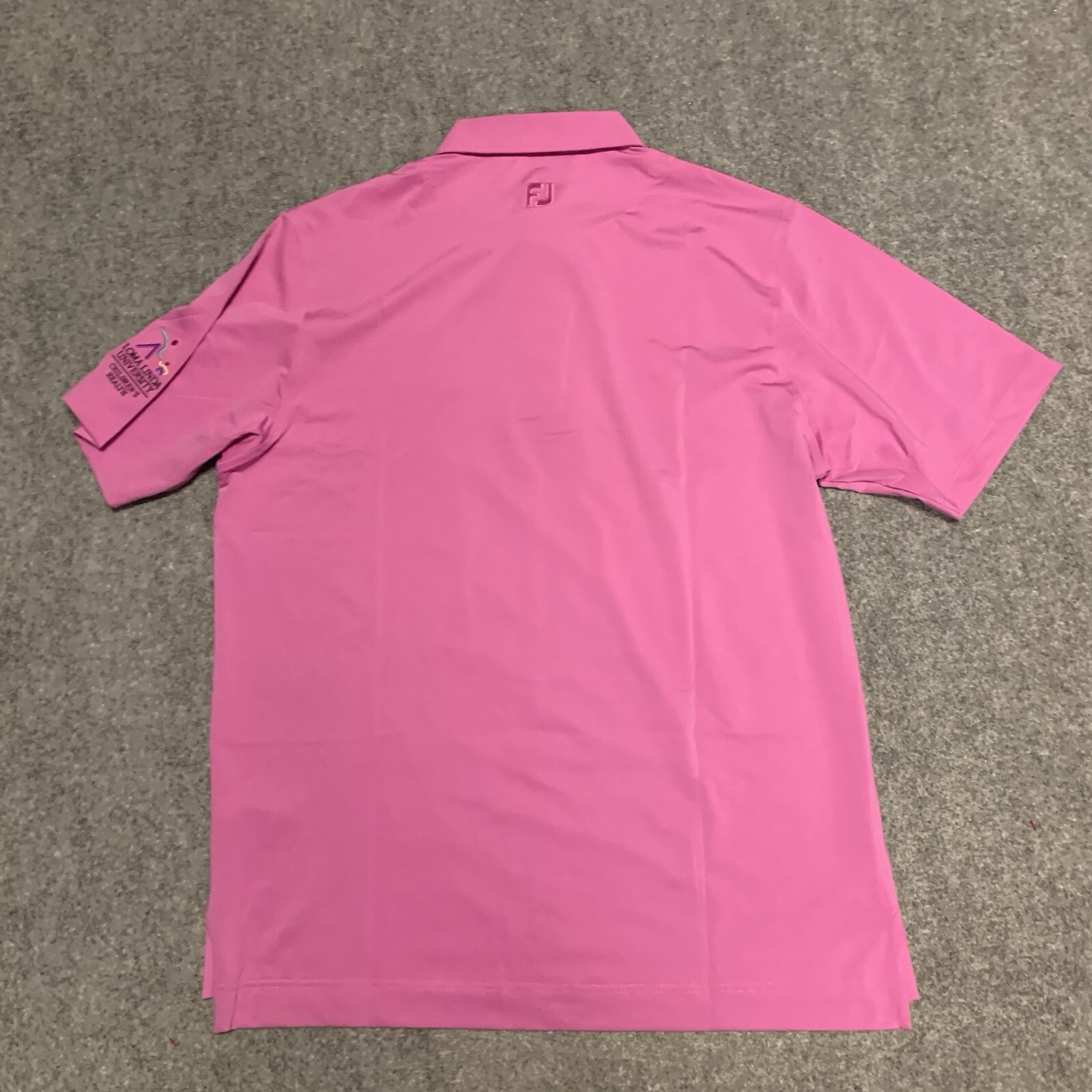 NEW FootJoy Solid Lisle Self Collar Polo Men Large Large Pink Short Sleeve NWT