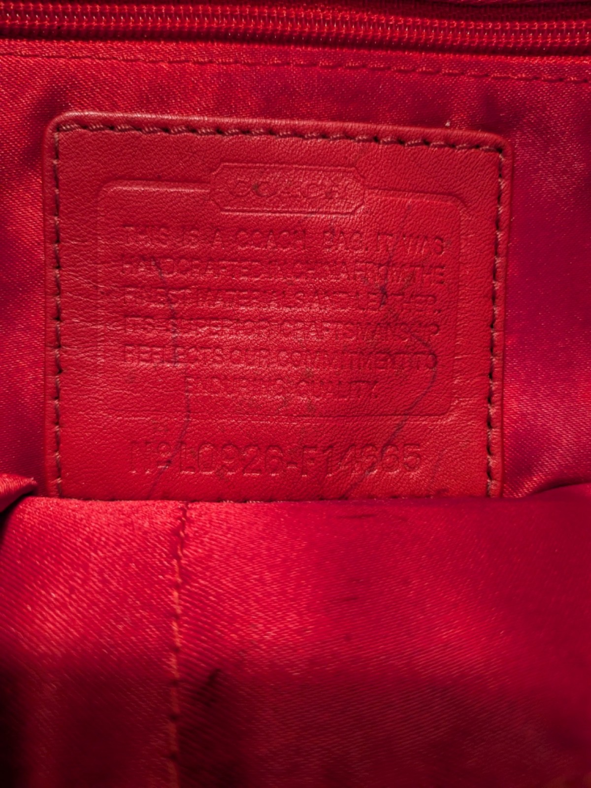 Coach Large Horse & Carriage Red Shoulder Handbag Leah L0926-F14665