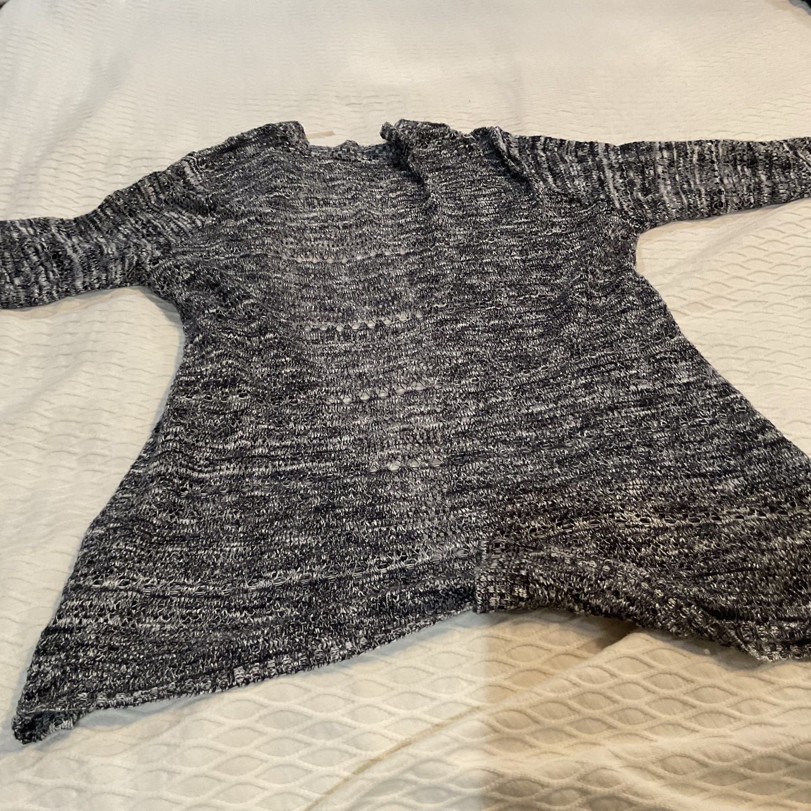 womens black and white striped sweater Cardigan xl