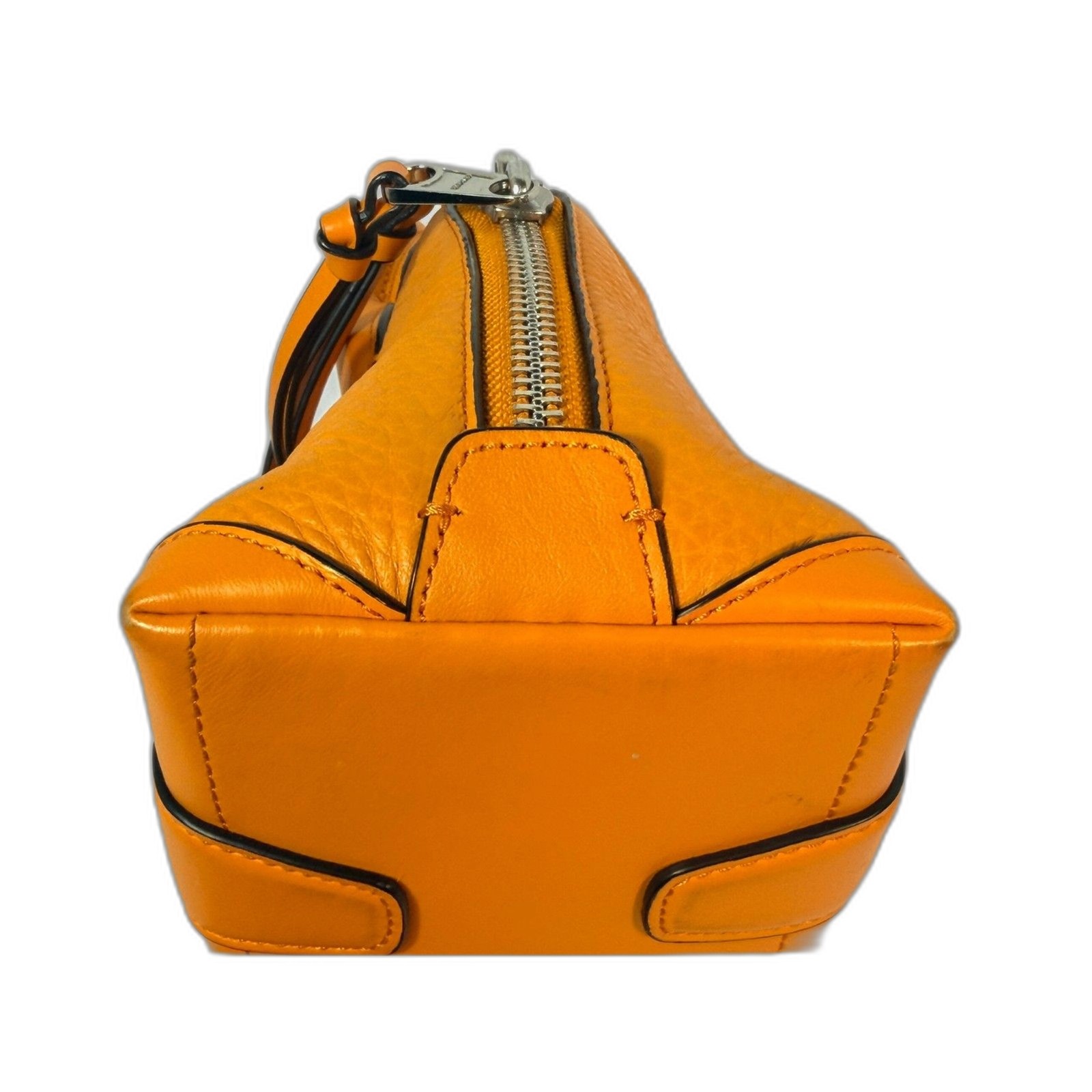 COACH Bleecker Leather Mini Preston Satchel Bright Mandarin F30143 Bowler RARE