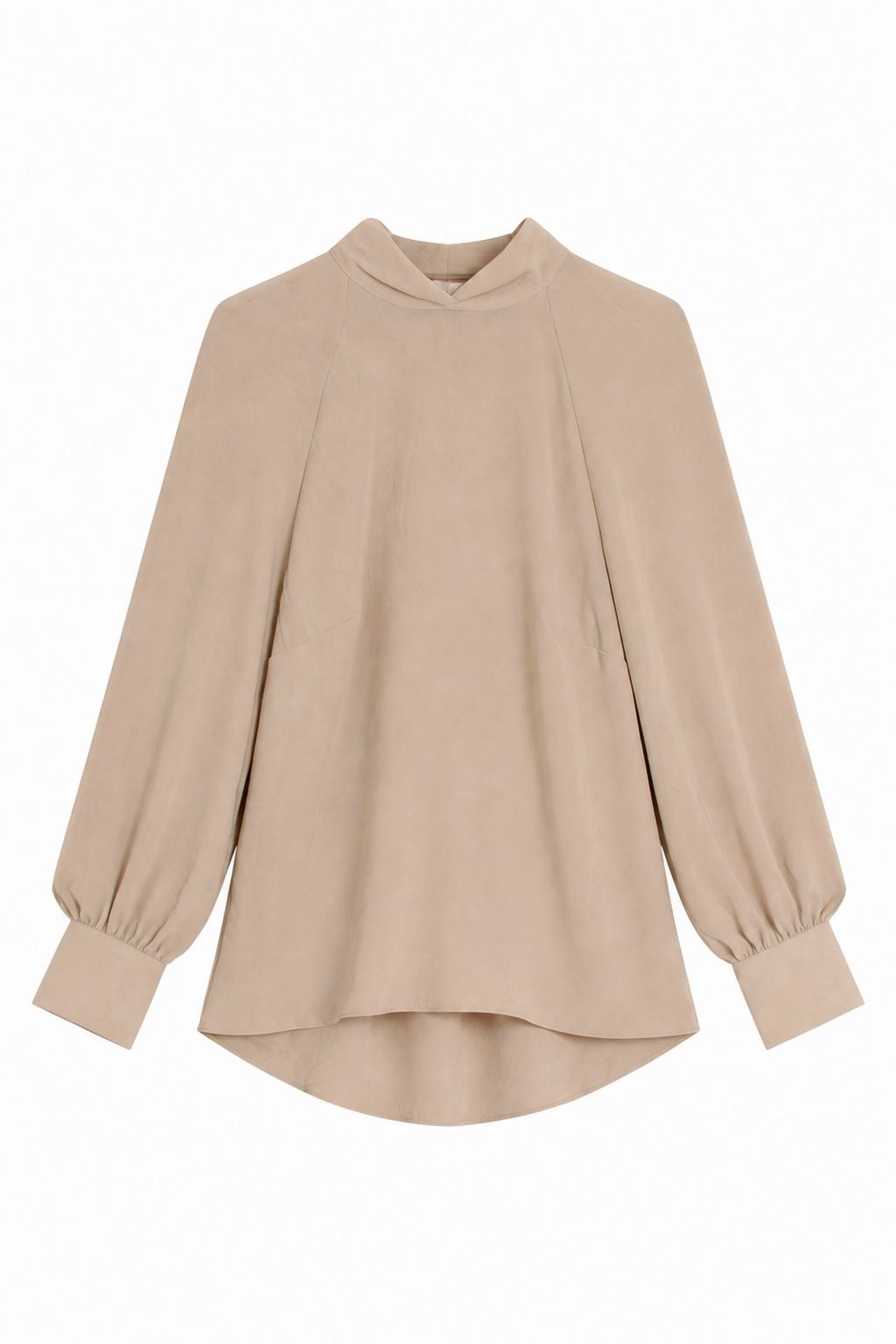 Dorothy Perkins Beige silky high neck blouse