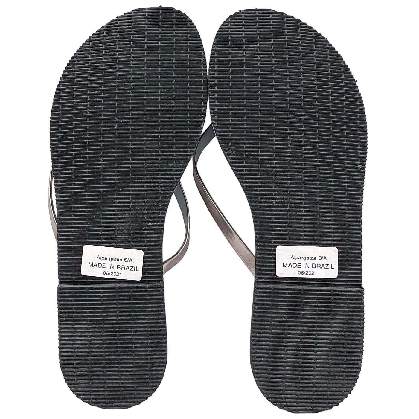 Havaianas Women You Metallic Thong Flip Flop Sandals US 11/12 Steel Gray