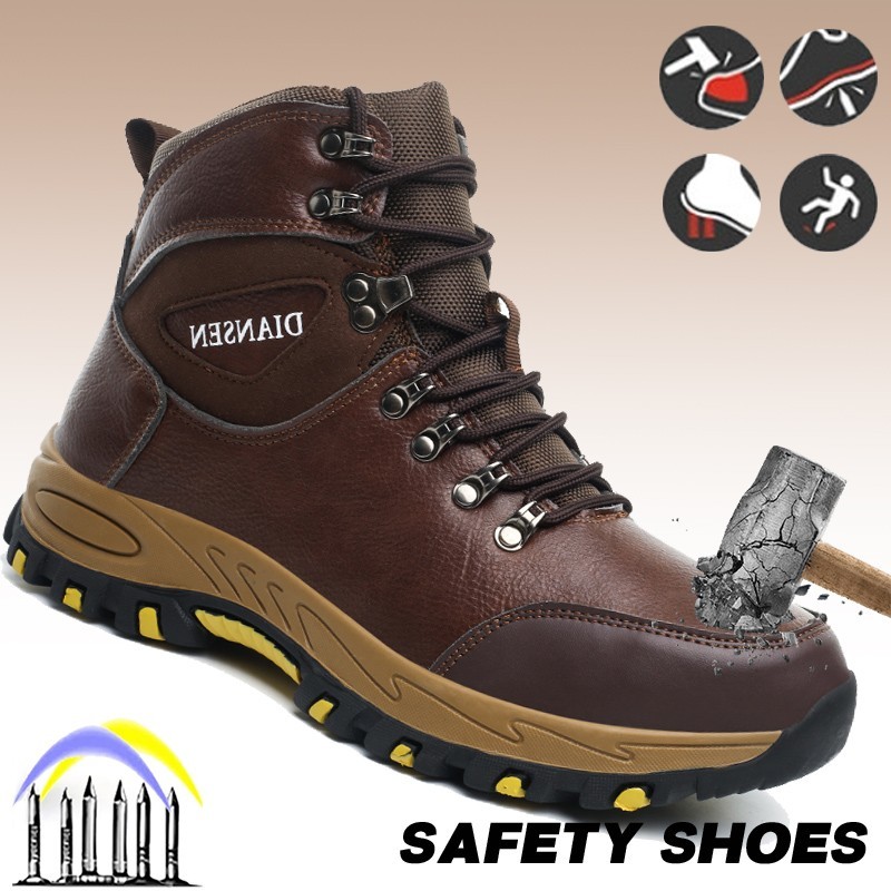 Men Work Shoes Waterproof Safety Shoes New Anti-Puncture Indestructible Shoes