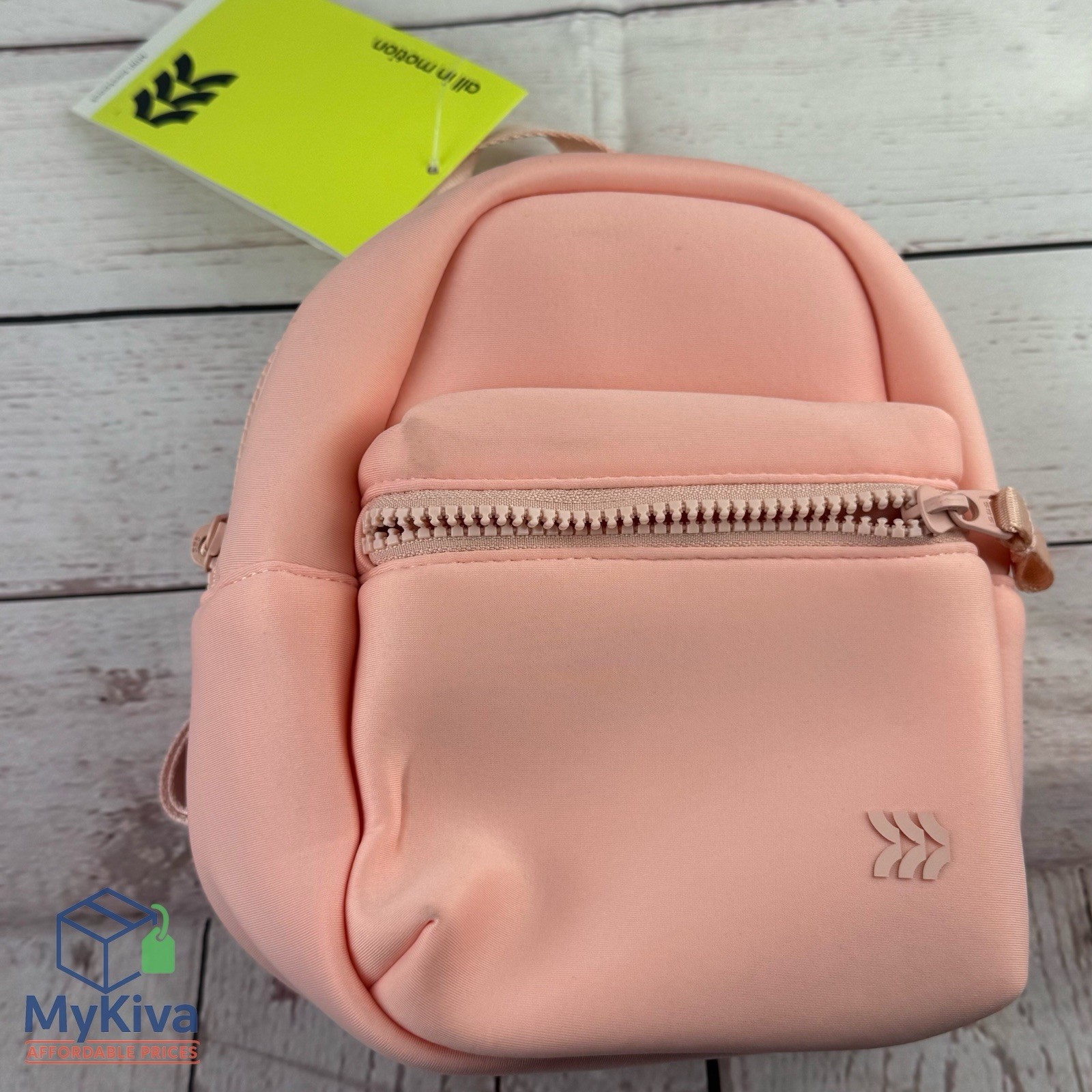 All In Motion 8.5in Neoprene Mini Backpack Blush Pink Front Zip Pocket New