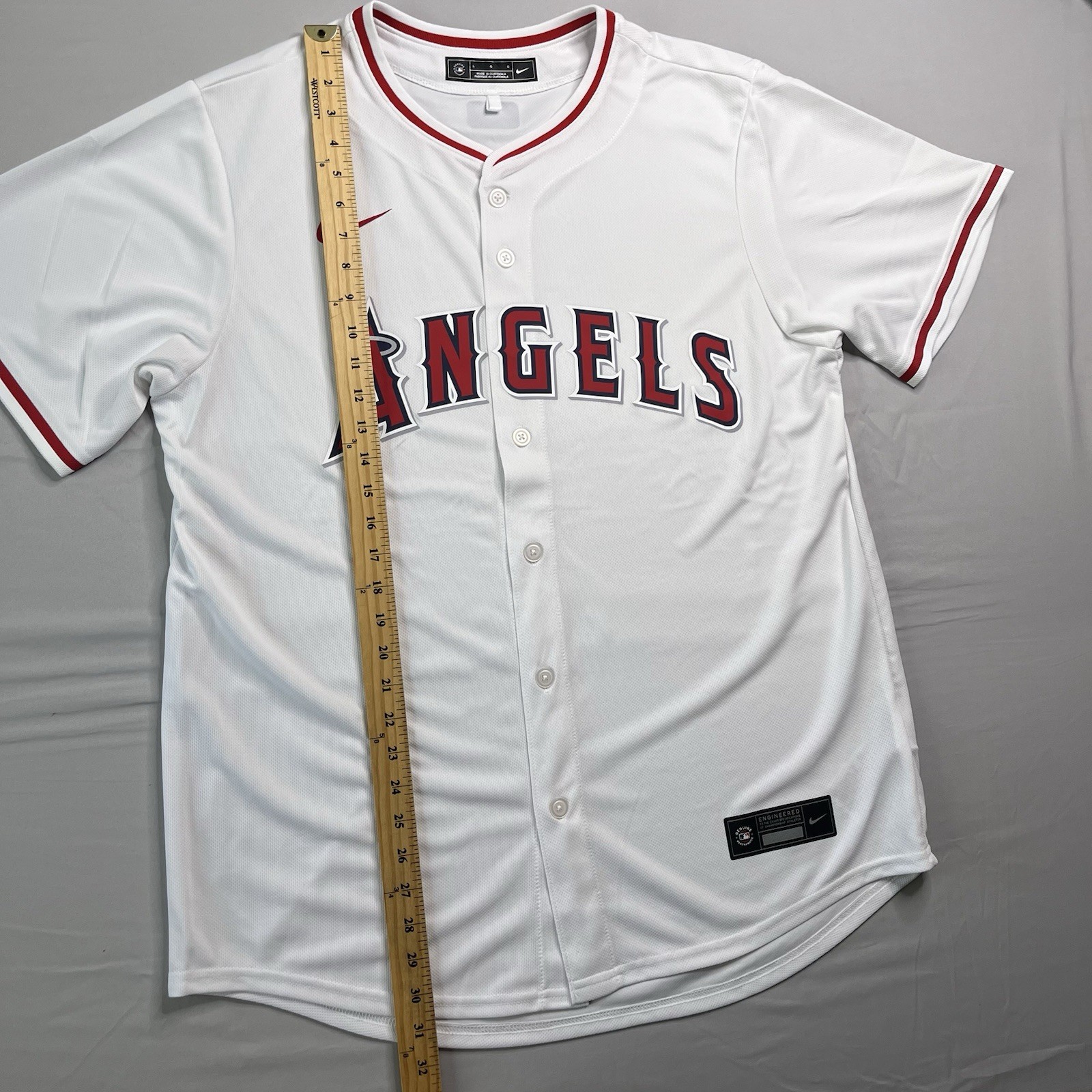 Nike Los Angeles Anaheim Angels Baseball Jersey Mens Large White MLB Blank Back