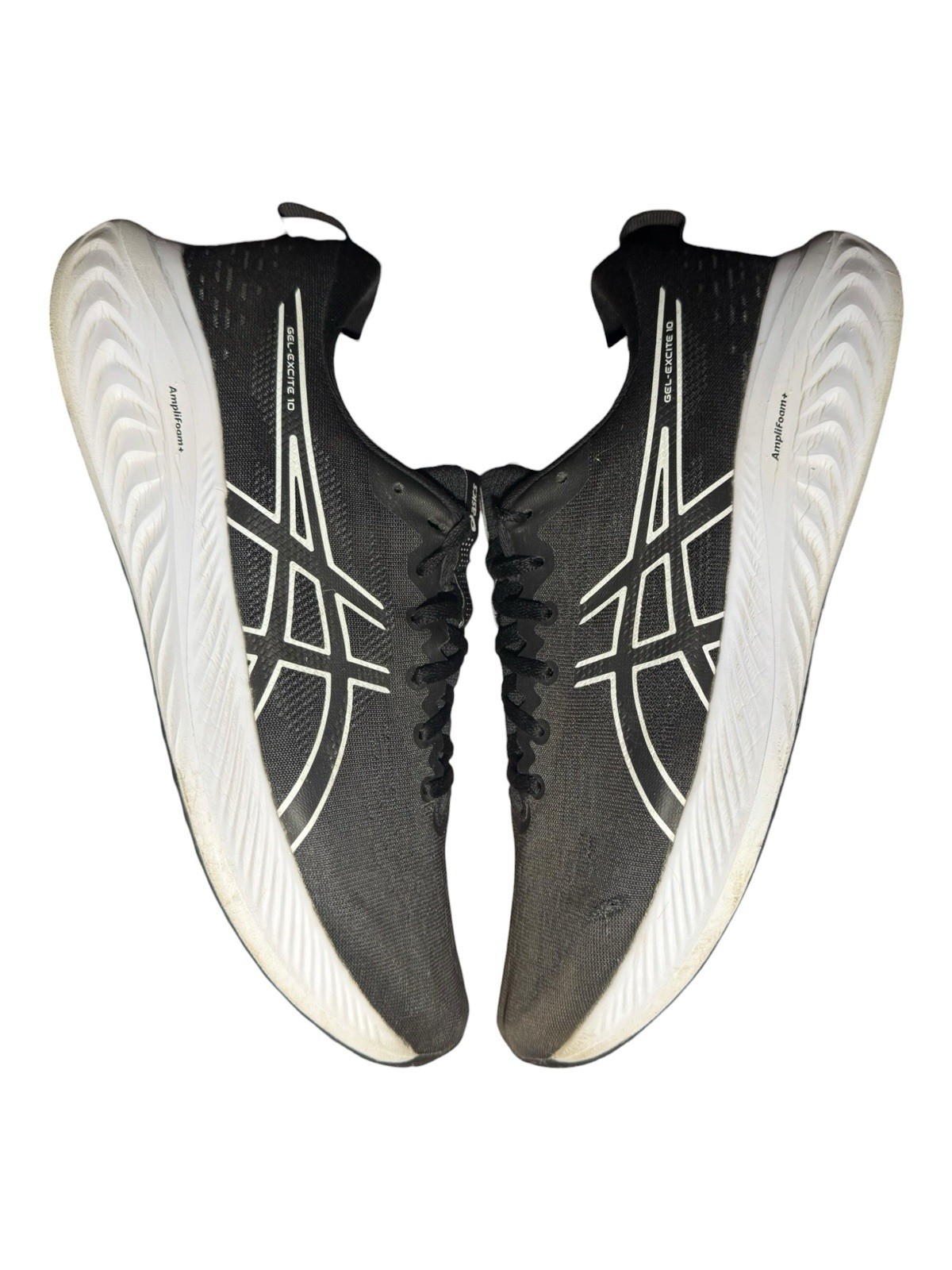 ASICS GEL-Excite 10 Black White Mesh Running Sneakers Lace Up Low Top size 12
