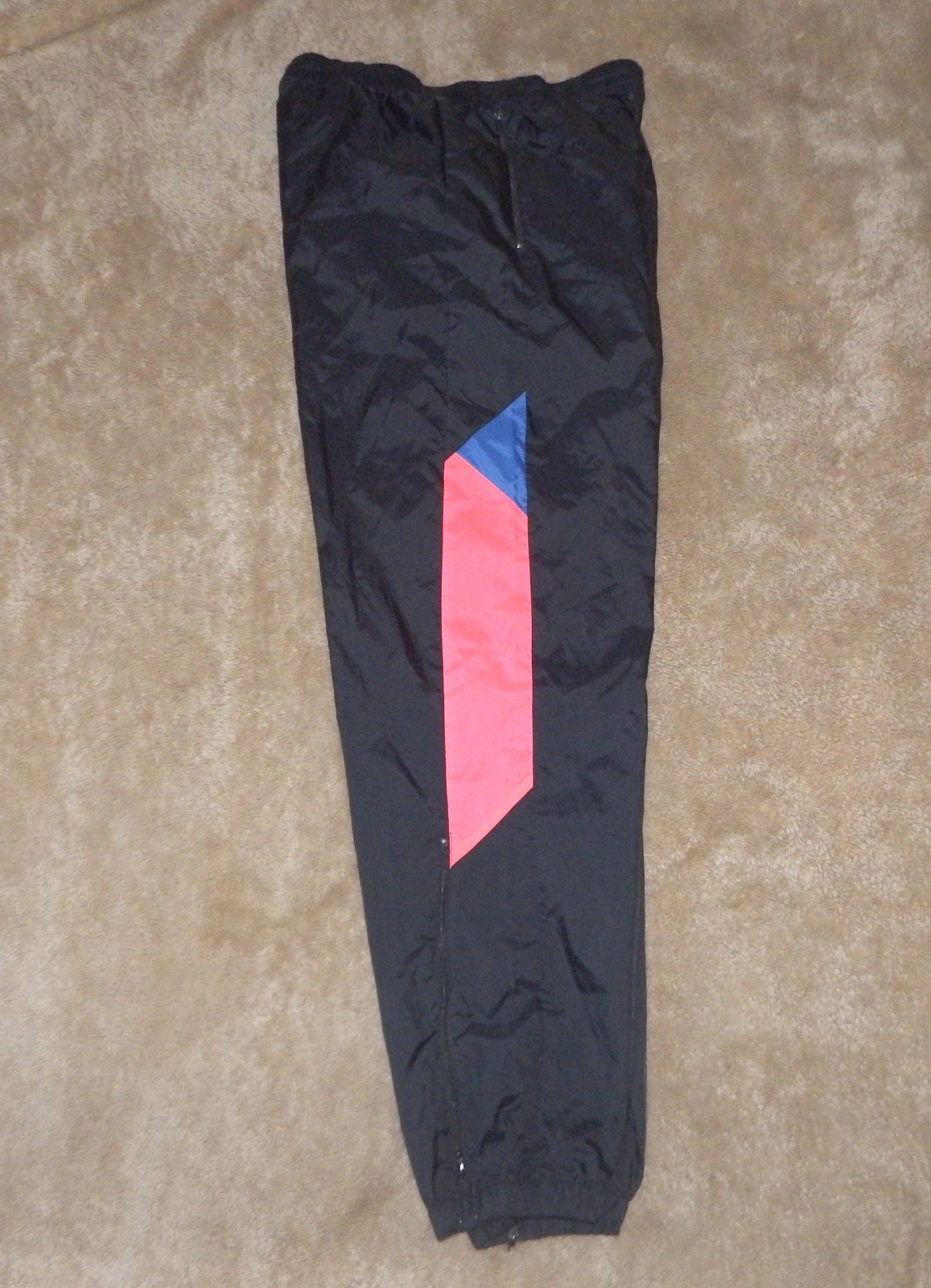 Vintage Nike Windbreaker Track Pants Retro 90s Black Neon Pink Blue Gray Tag L
